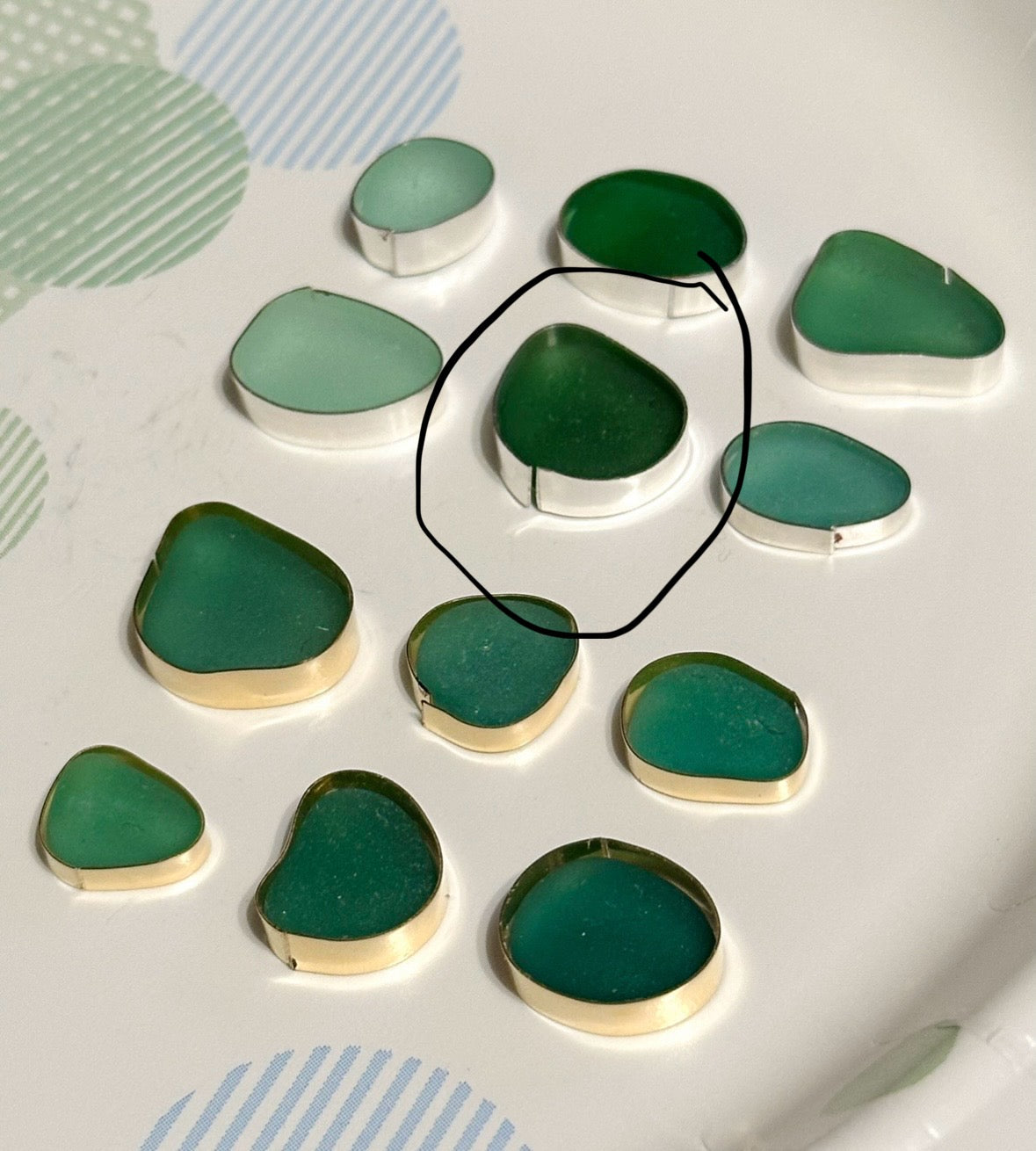 Green Bezeled Sea Glass Necklace
