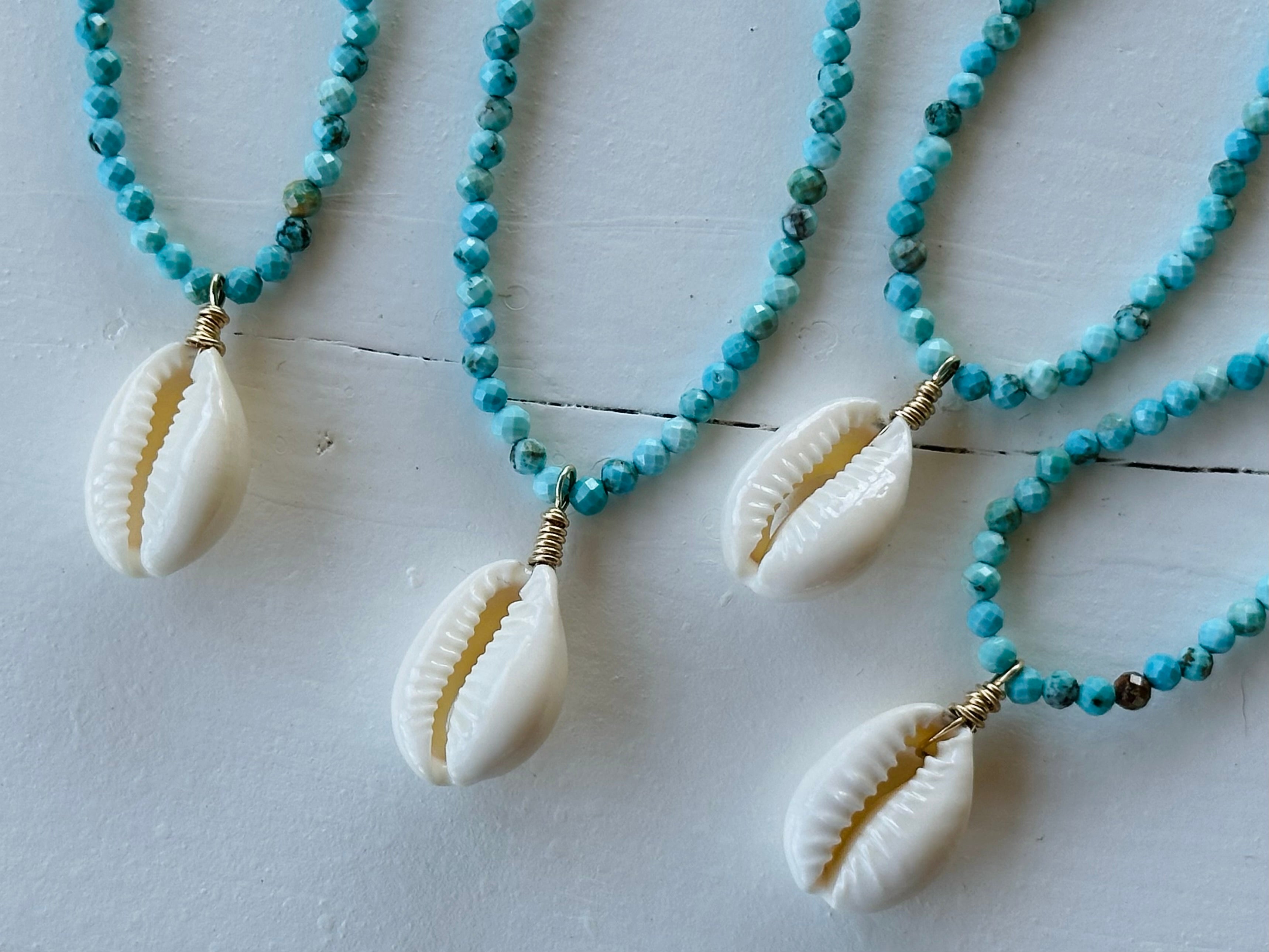 Turquoise Cowrie Beaded Choker