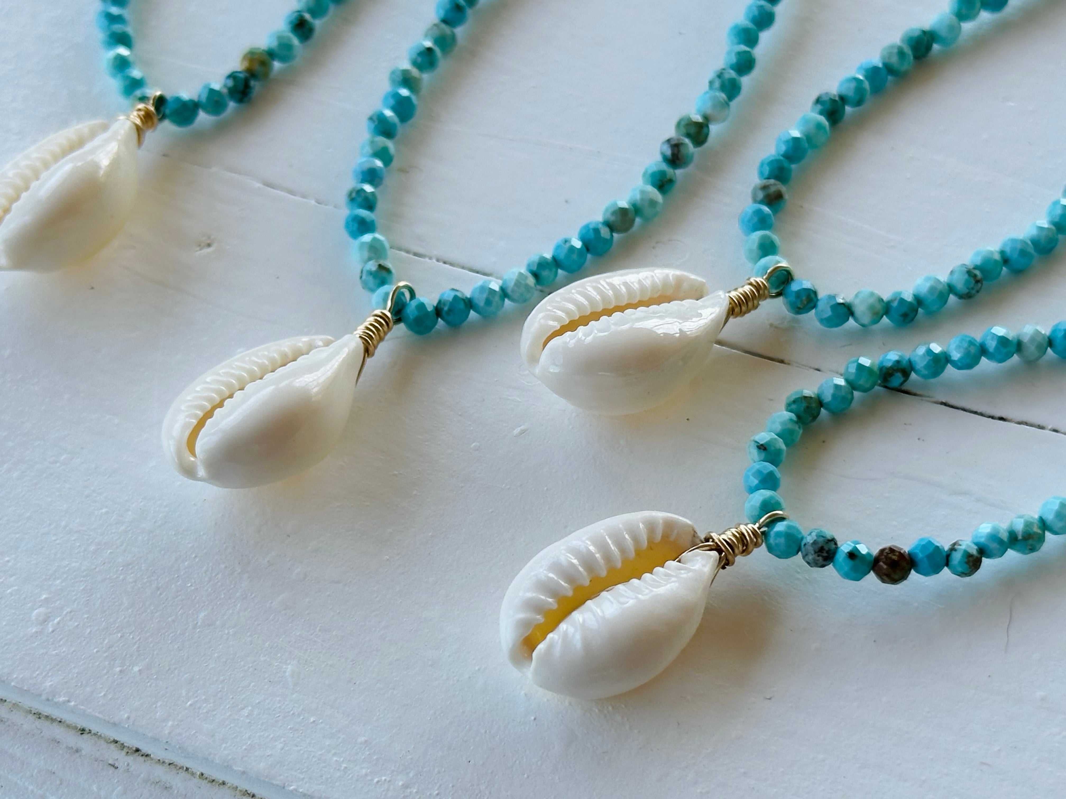 Turquoise Cowrie Beaded Choker