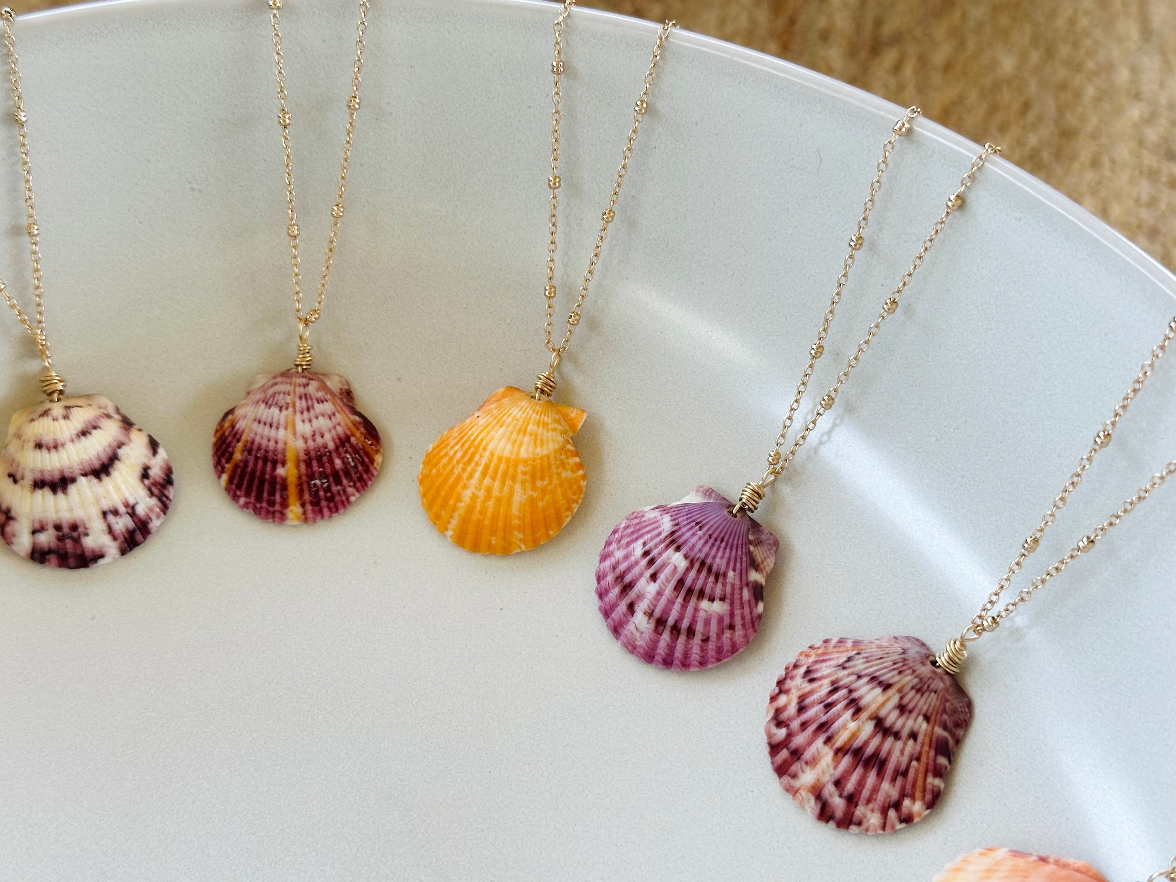 Calico Scallop Necklace