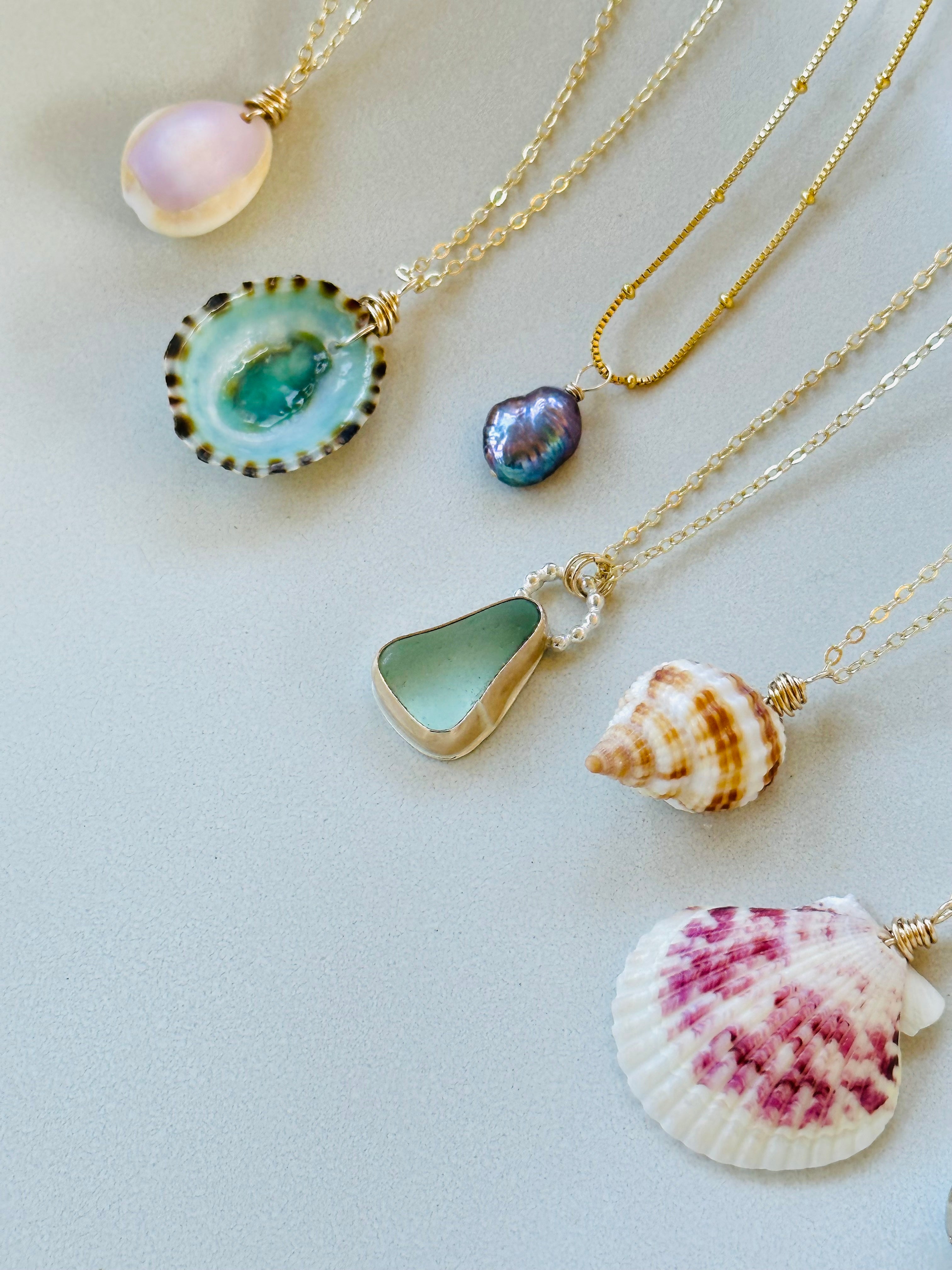 Coastal Sea Glass Necklaces - Wrapped In Waves