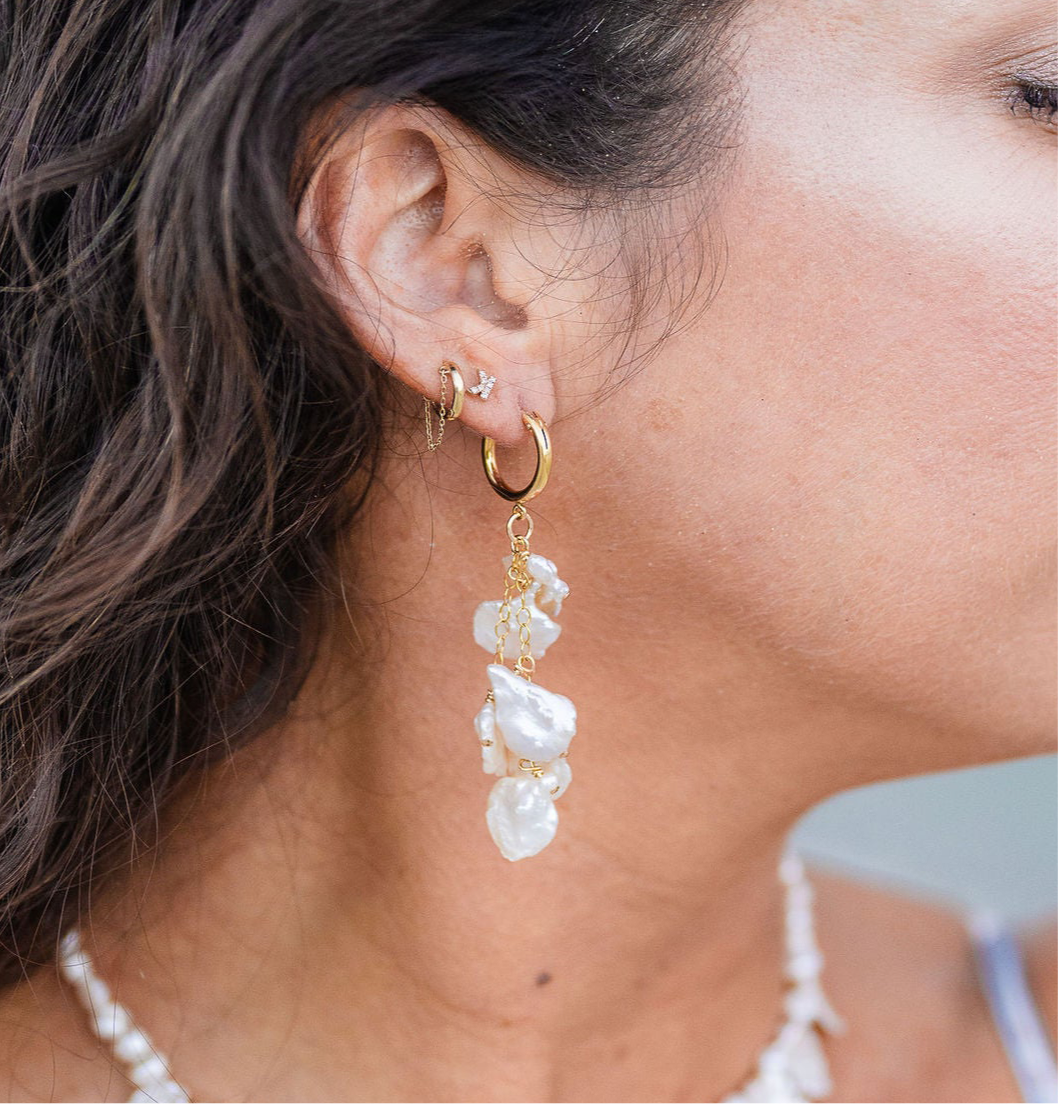 Petal Pearl Chandelier Earrings