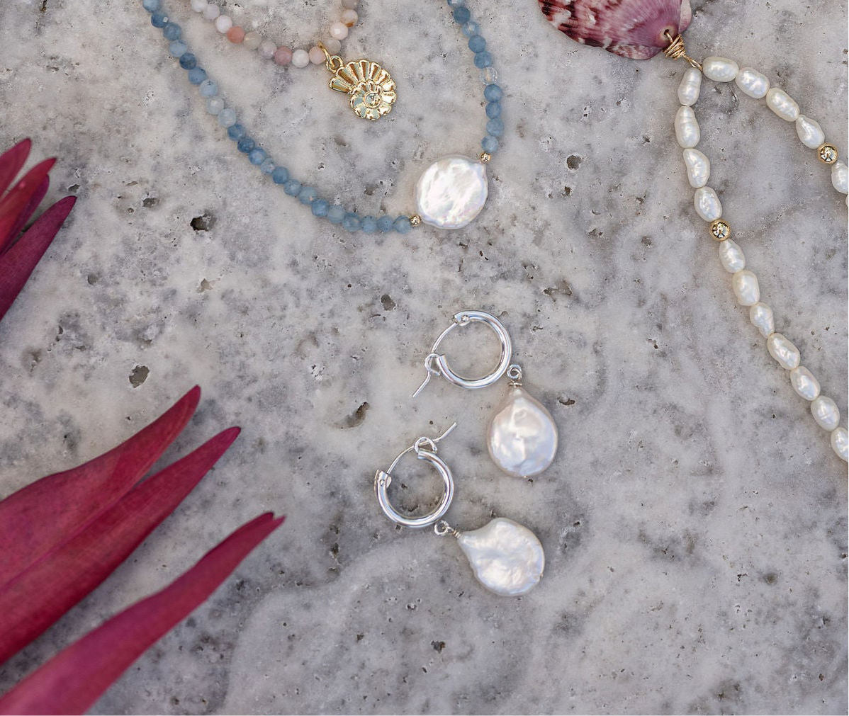 Pearl Huggie Earrings