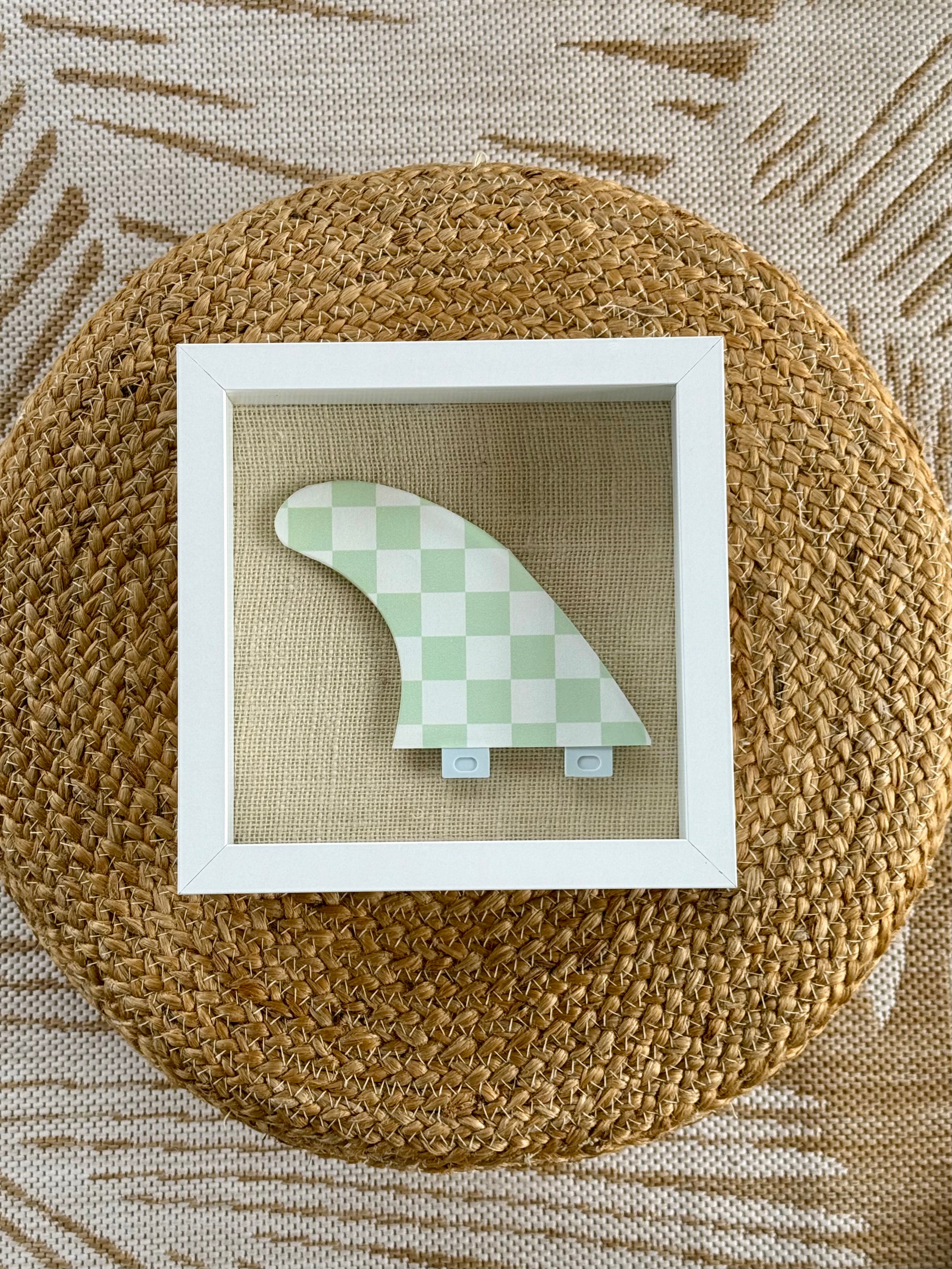 Checkered Surf Fin Shadow Box
