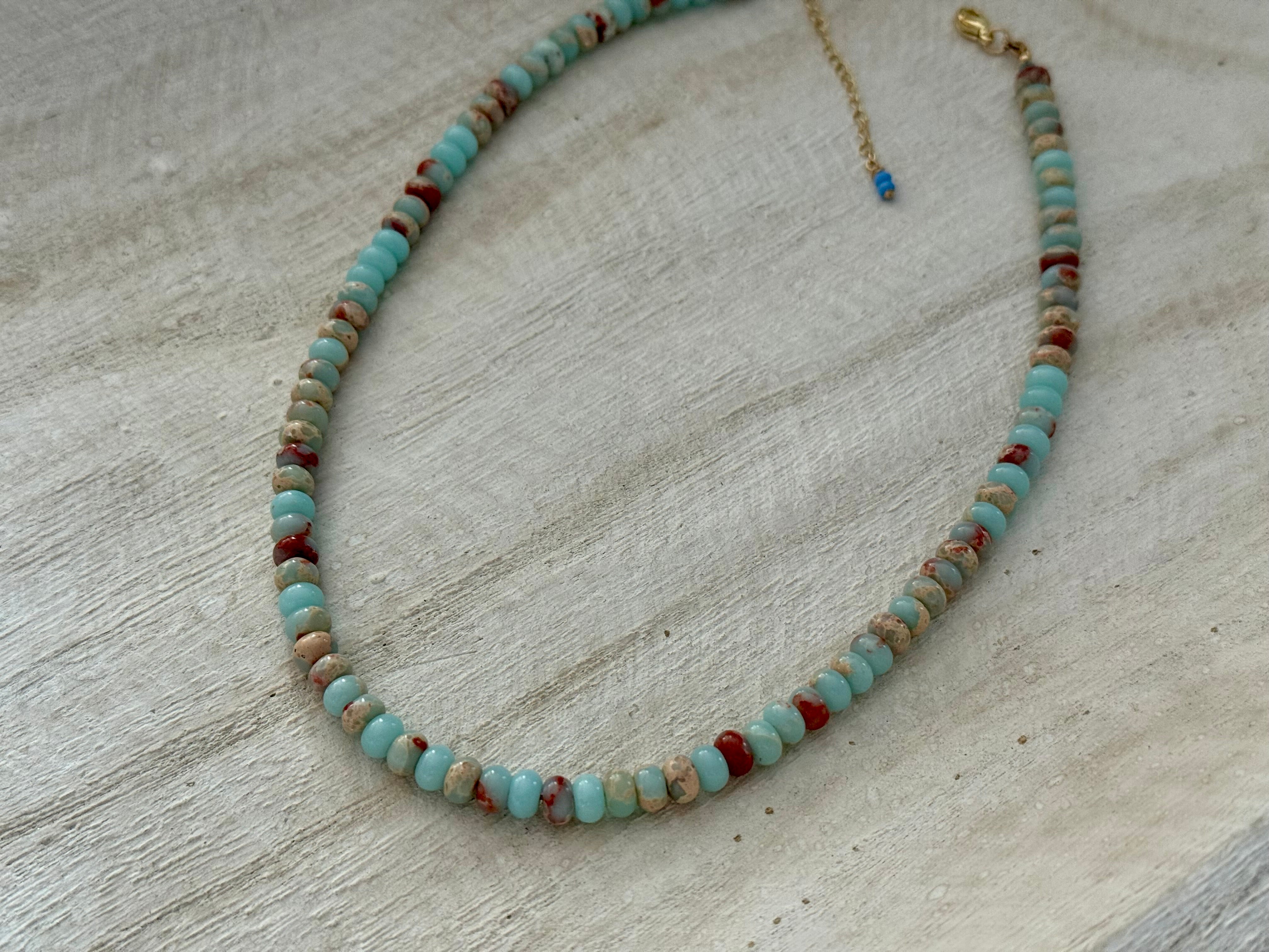 Amazonite Gemstone Beaded Necklace