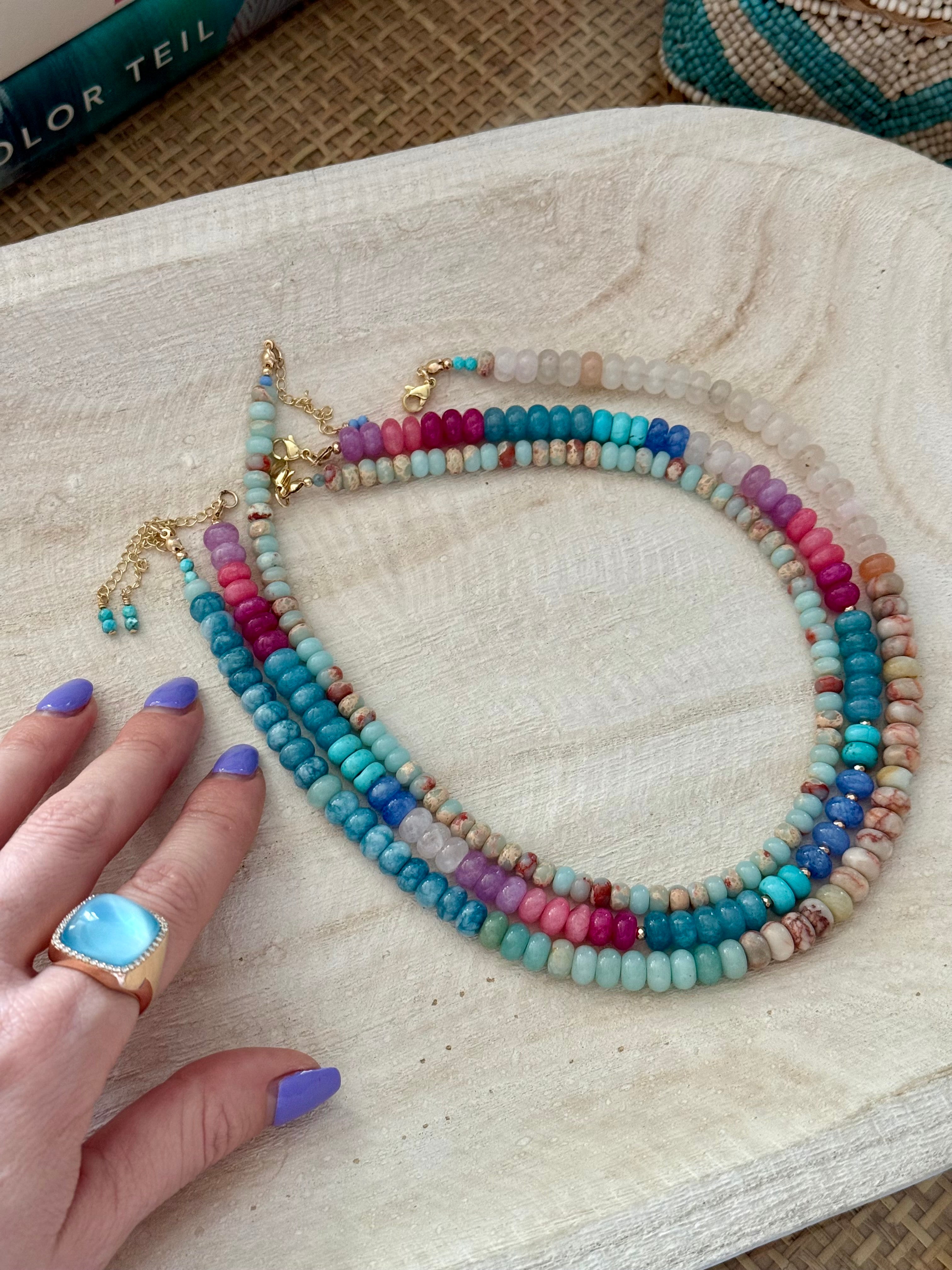 Amazonite Gemstone Beaded Necklace