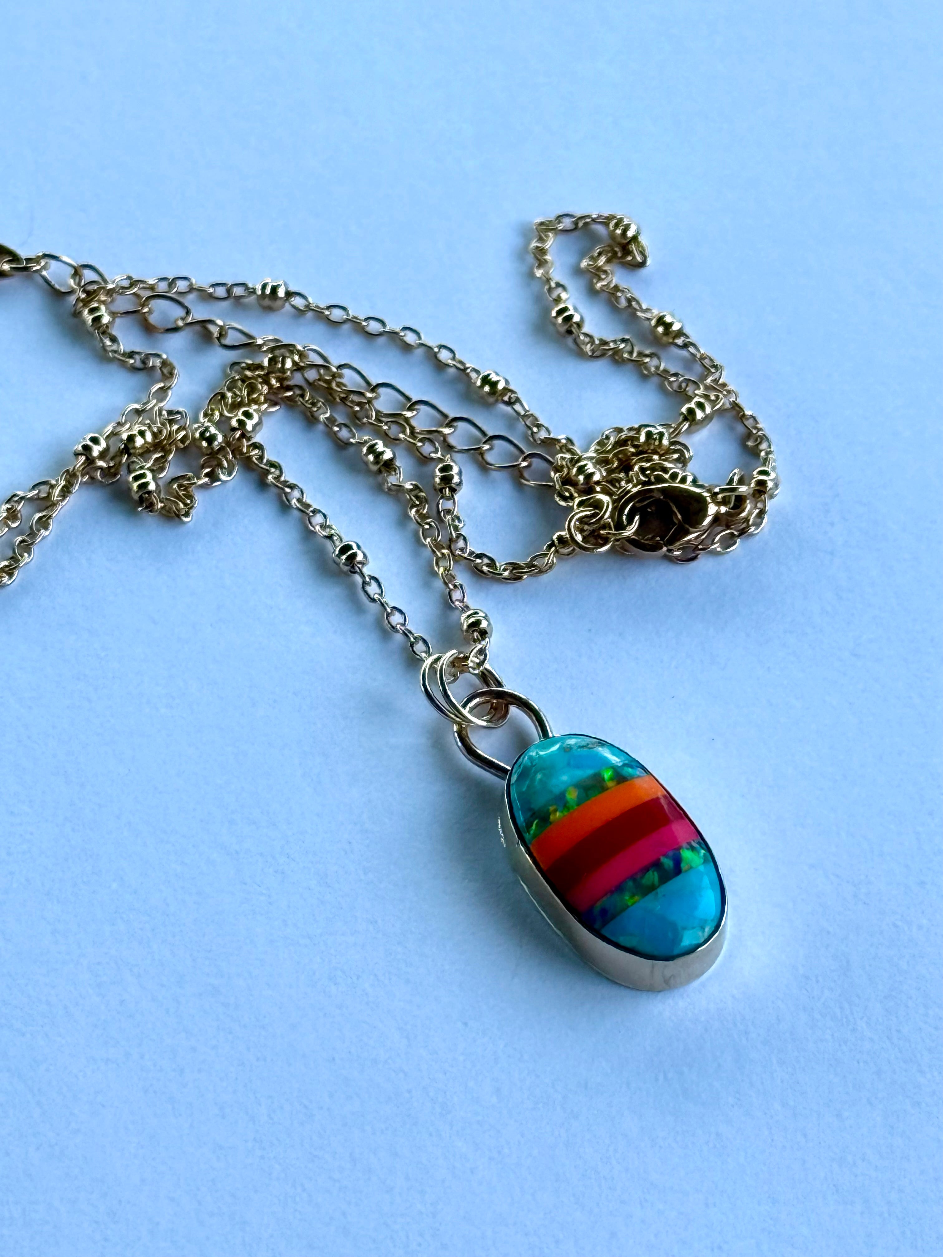 *NEW* 14K Turquoise & Opal Necklace