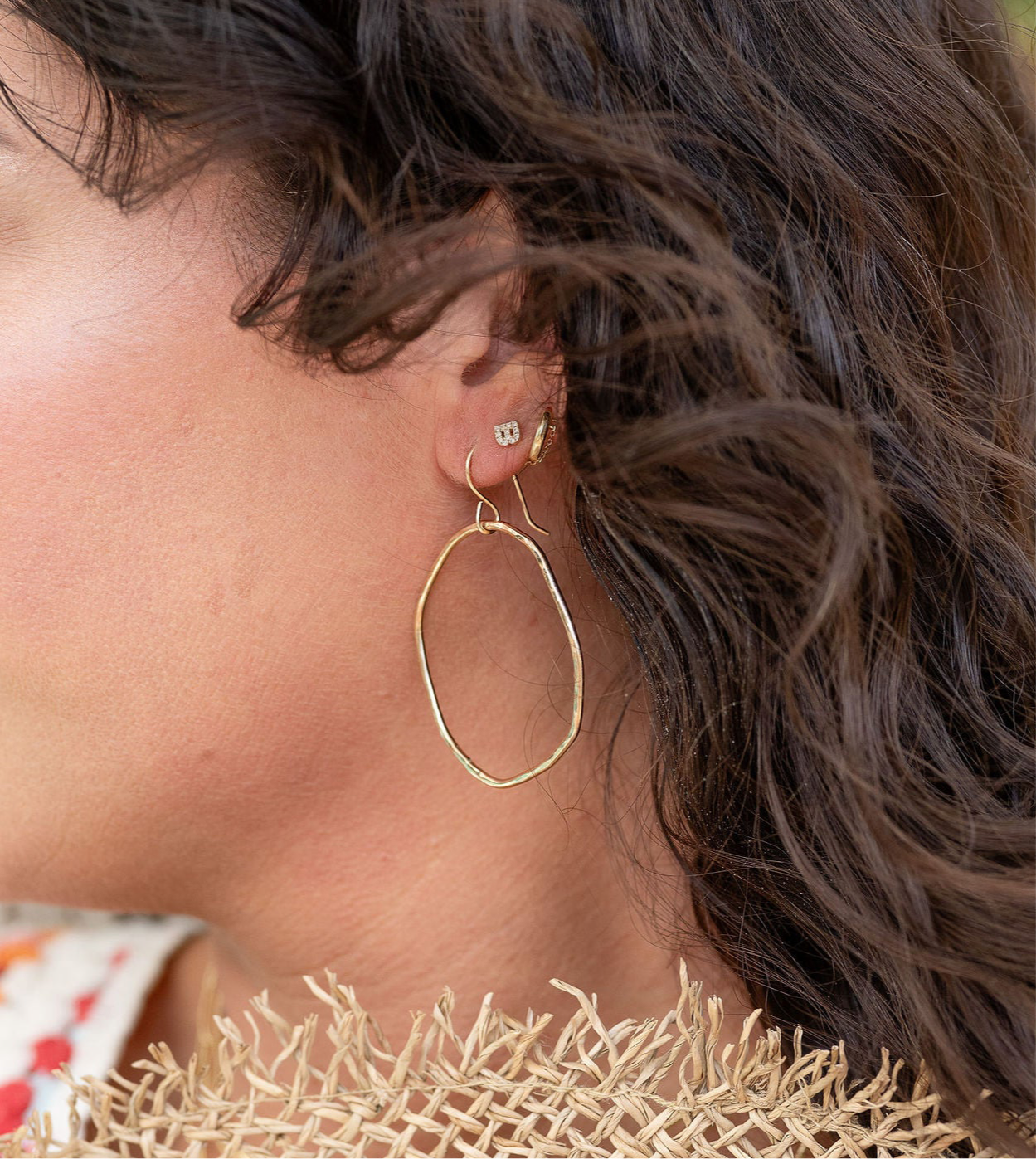 Asymmetrical Dangle Hoop Earrings