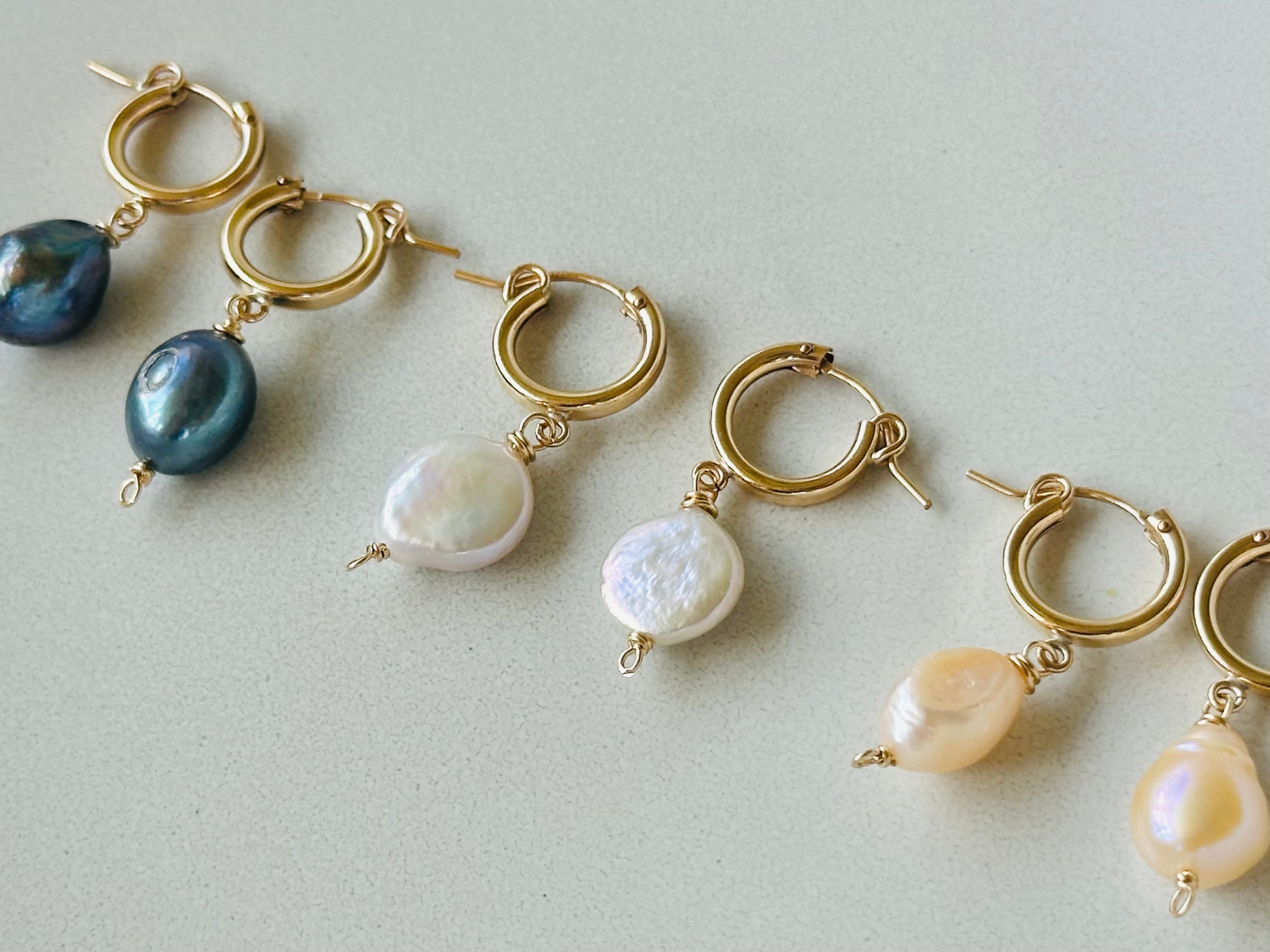 Pearl Huggie Earrings