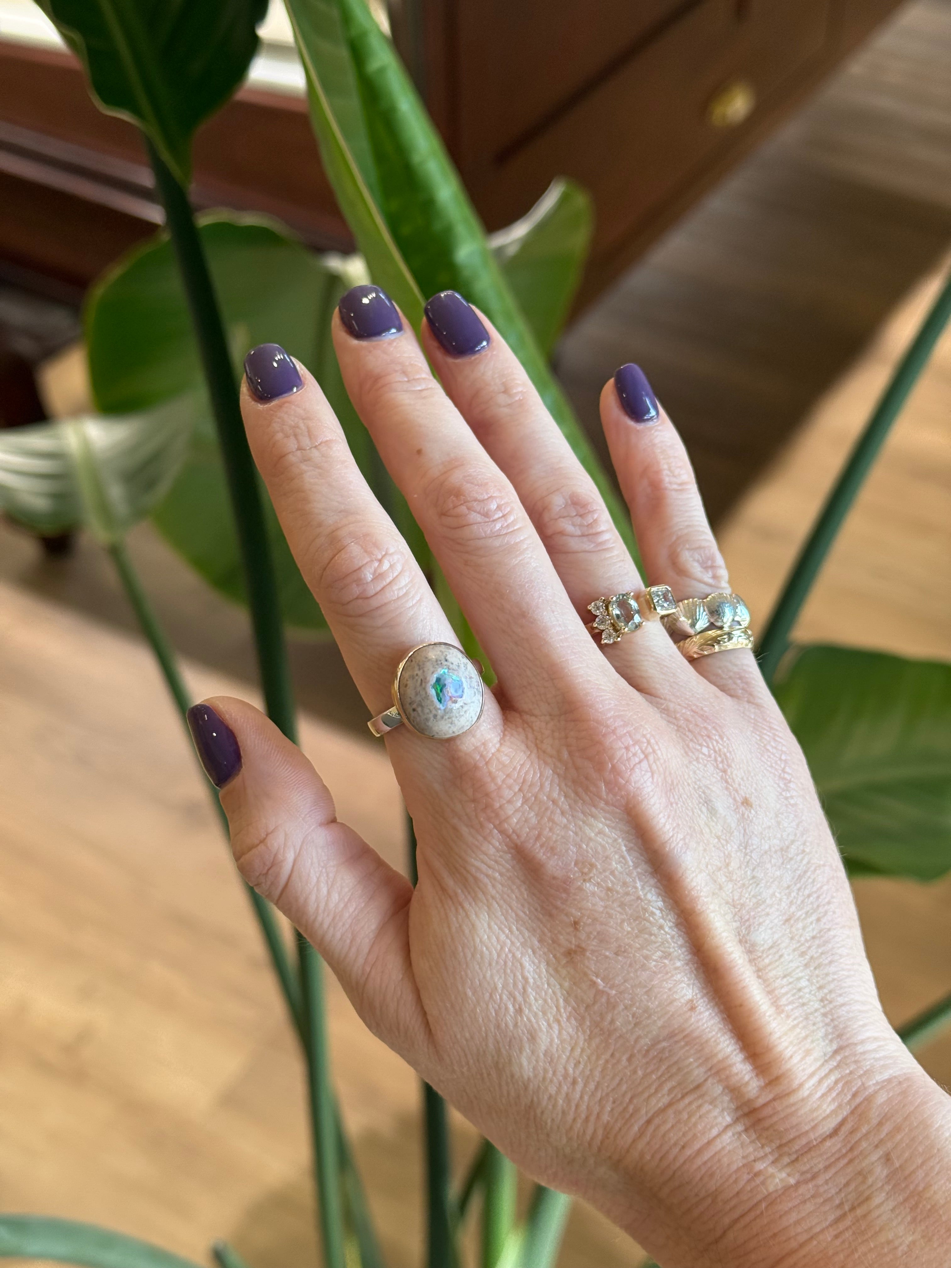 *NEW* Boulder Opal Two Toned Ring