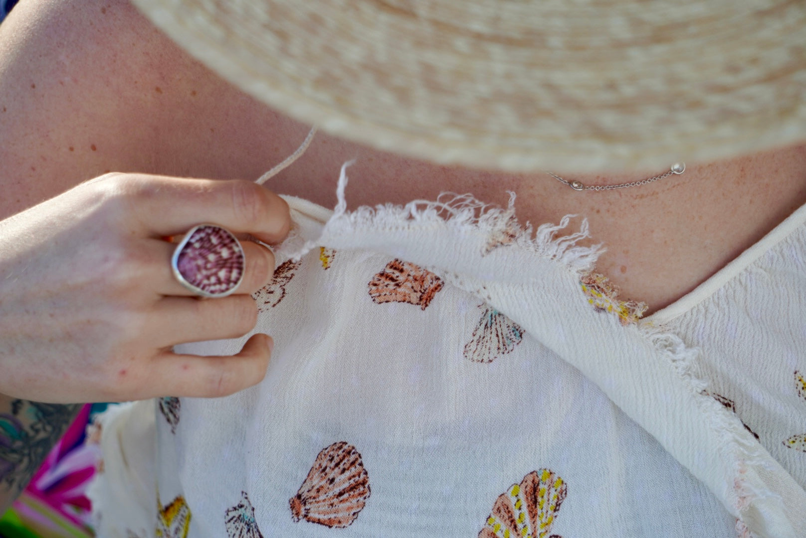 Calico Scallop Ring