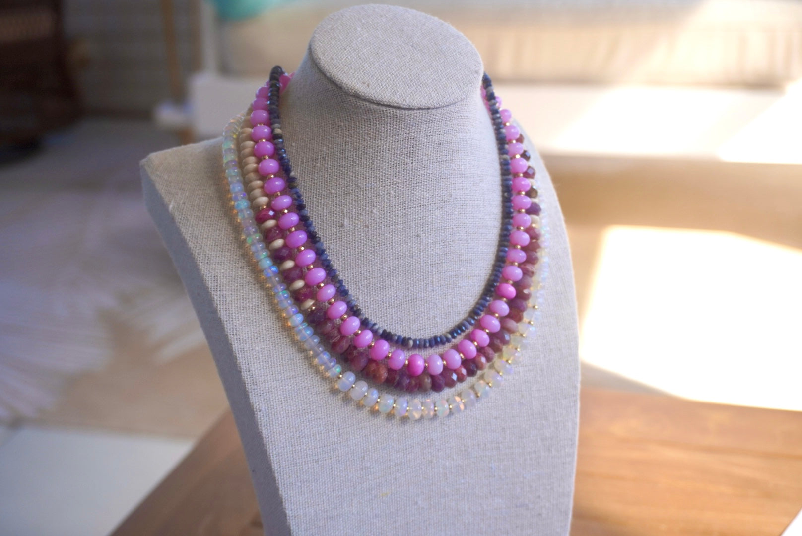 *NEW* Pink Opal Beaded Necklace