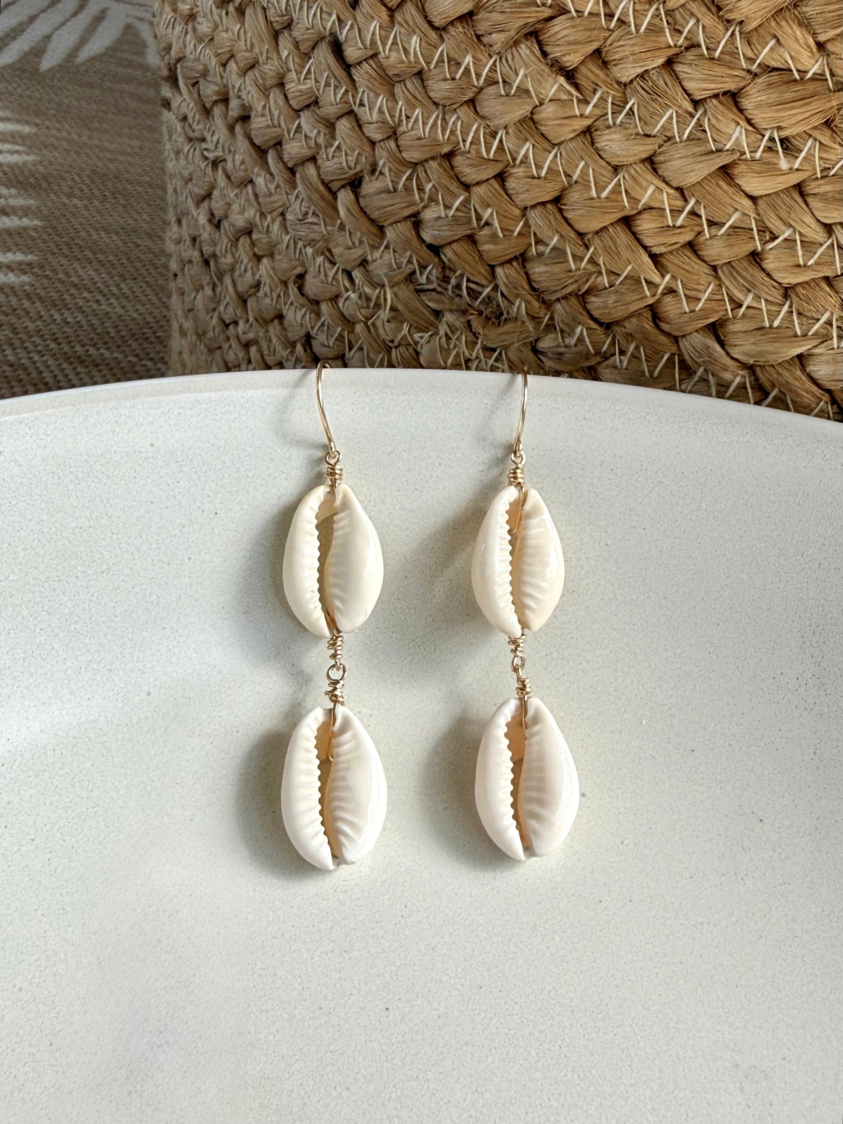 Cowrie Shell Dangle Earrings