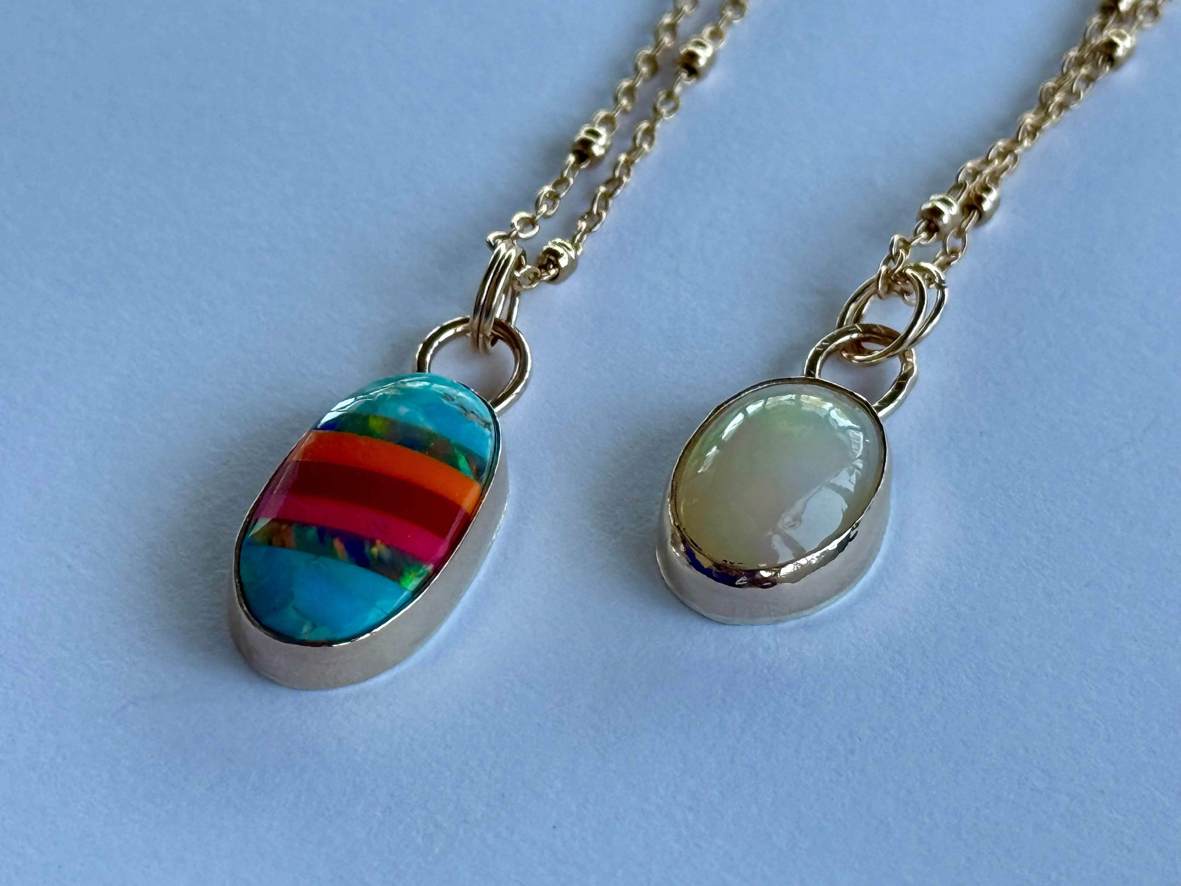 *NEW* 14K Turquoise & Opal Necklace