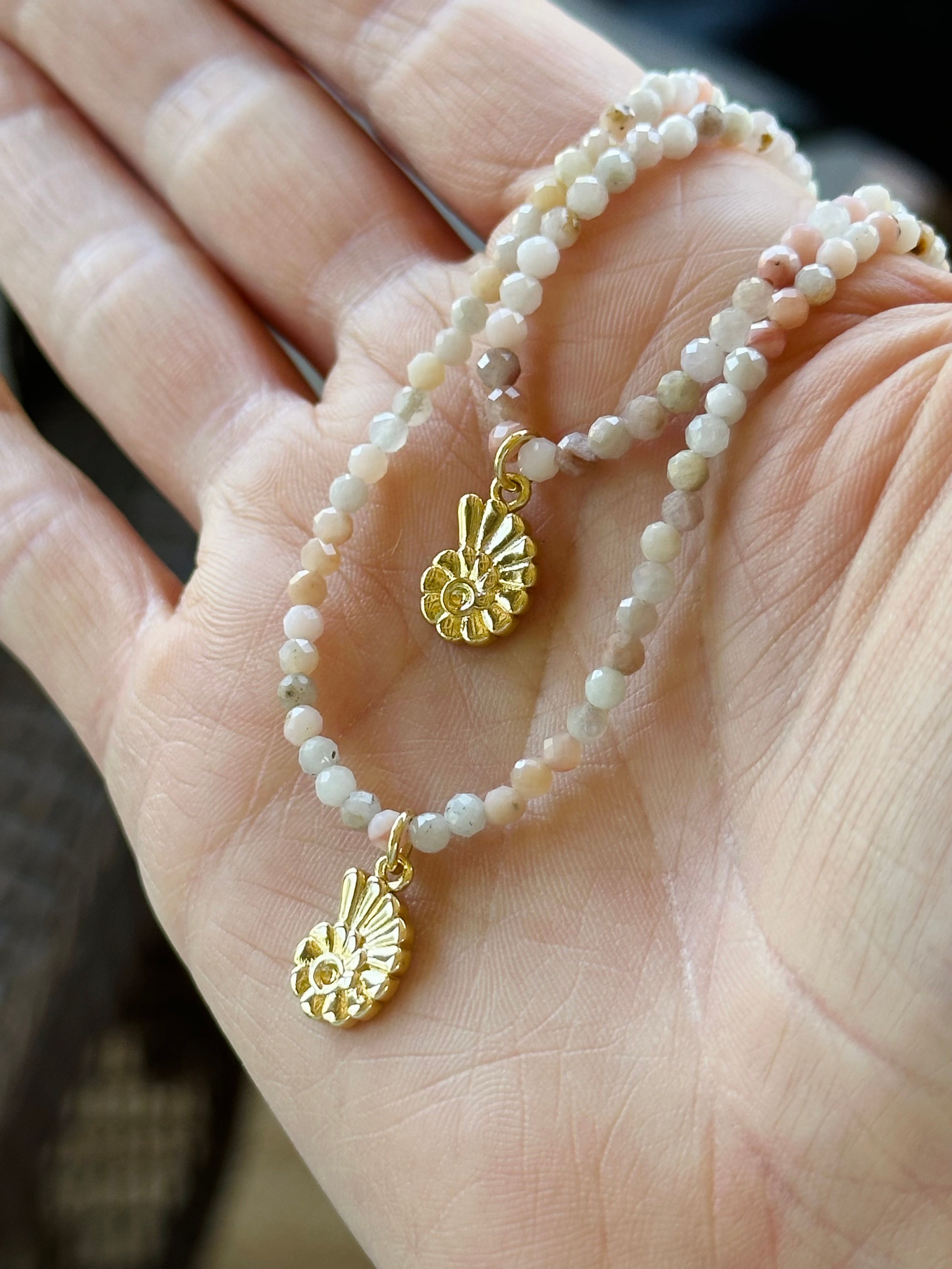 Muted Pink Opal Beaded Choker