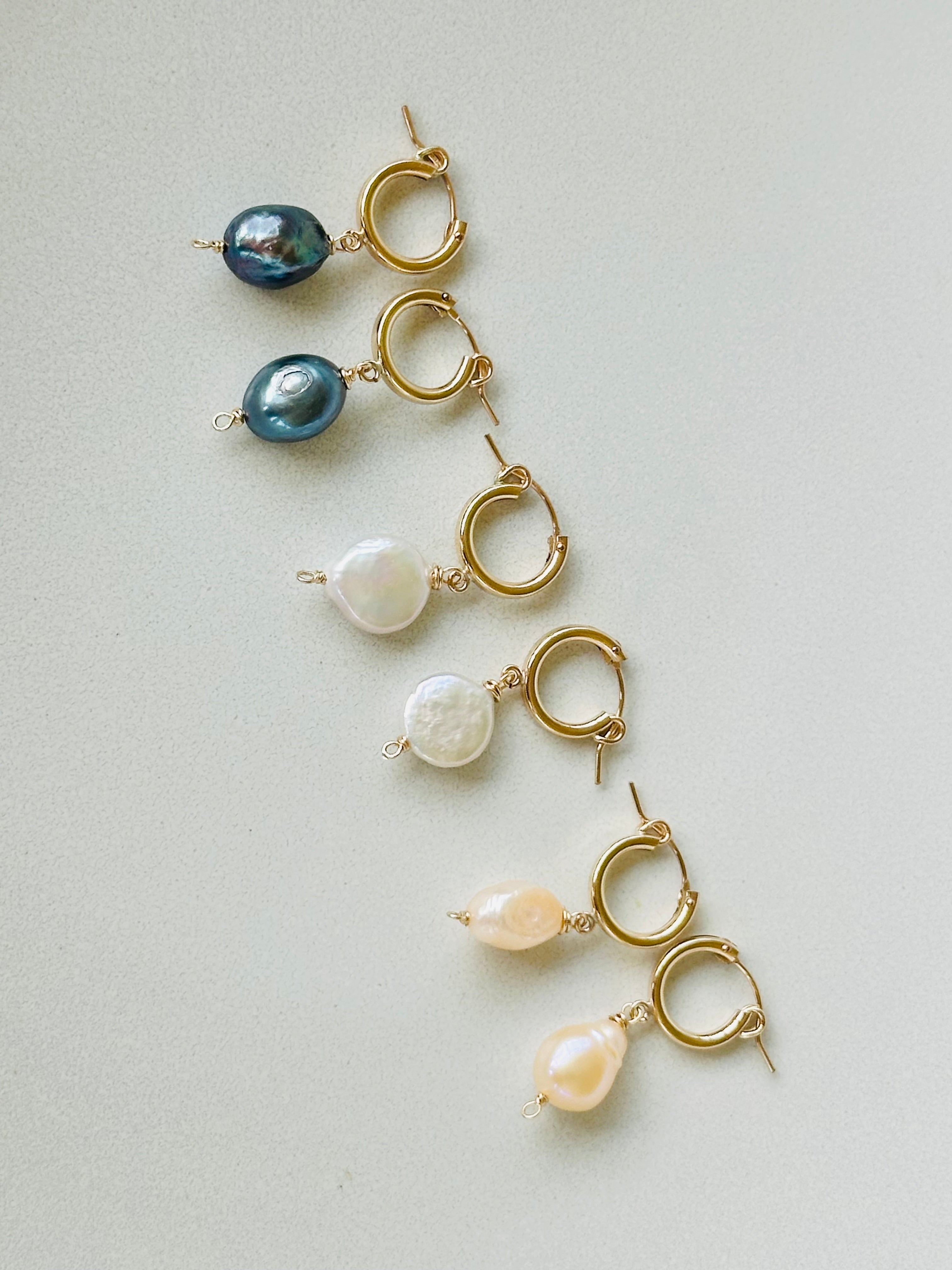 Pearl Huggie Earrings