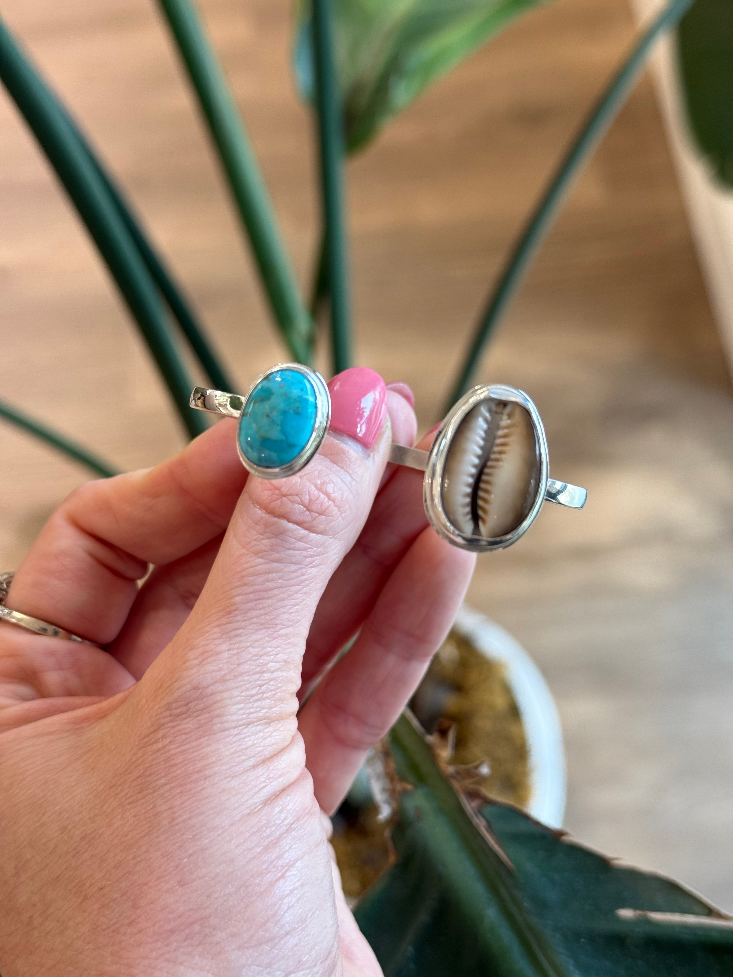 *NEW* Cowrie Shell and Turquoise Cuff Bracelet