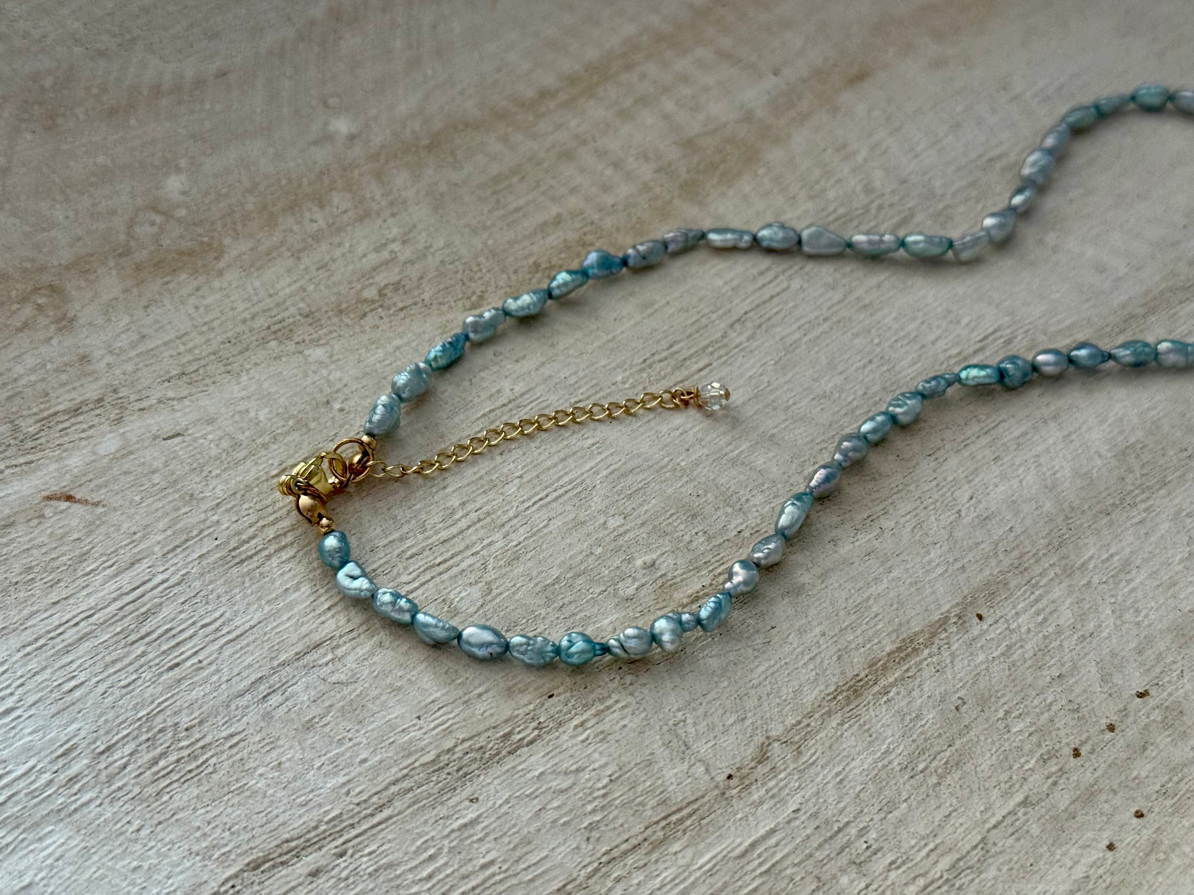 Gold & Gray Pearl Statement Necklace