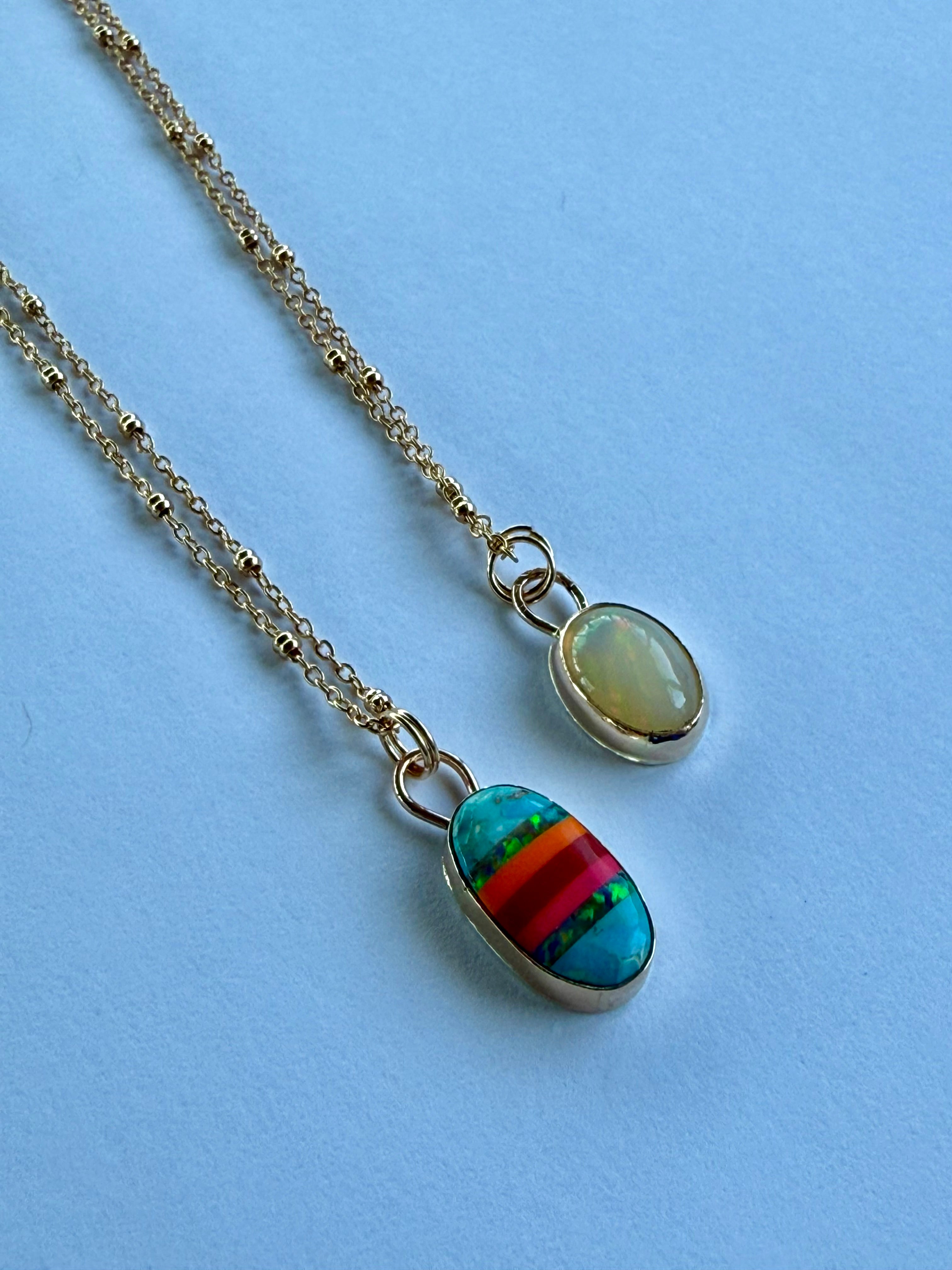 *NEW* 14K Turquoise & Opal Necklace