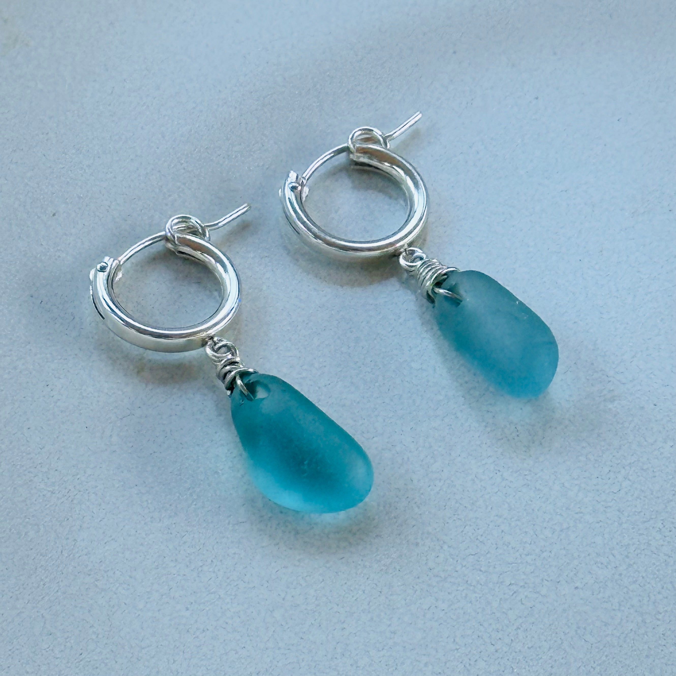 Sea Glass Huggie Earrings
