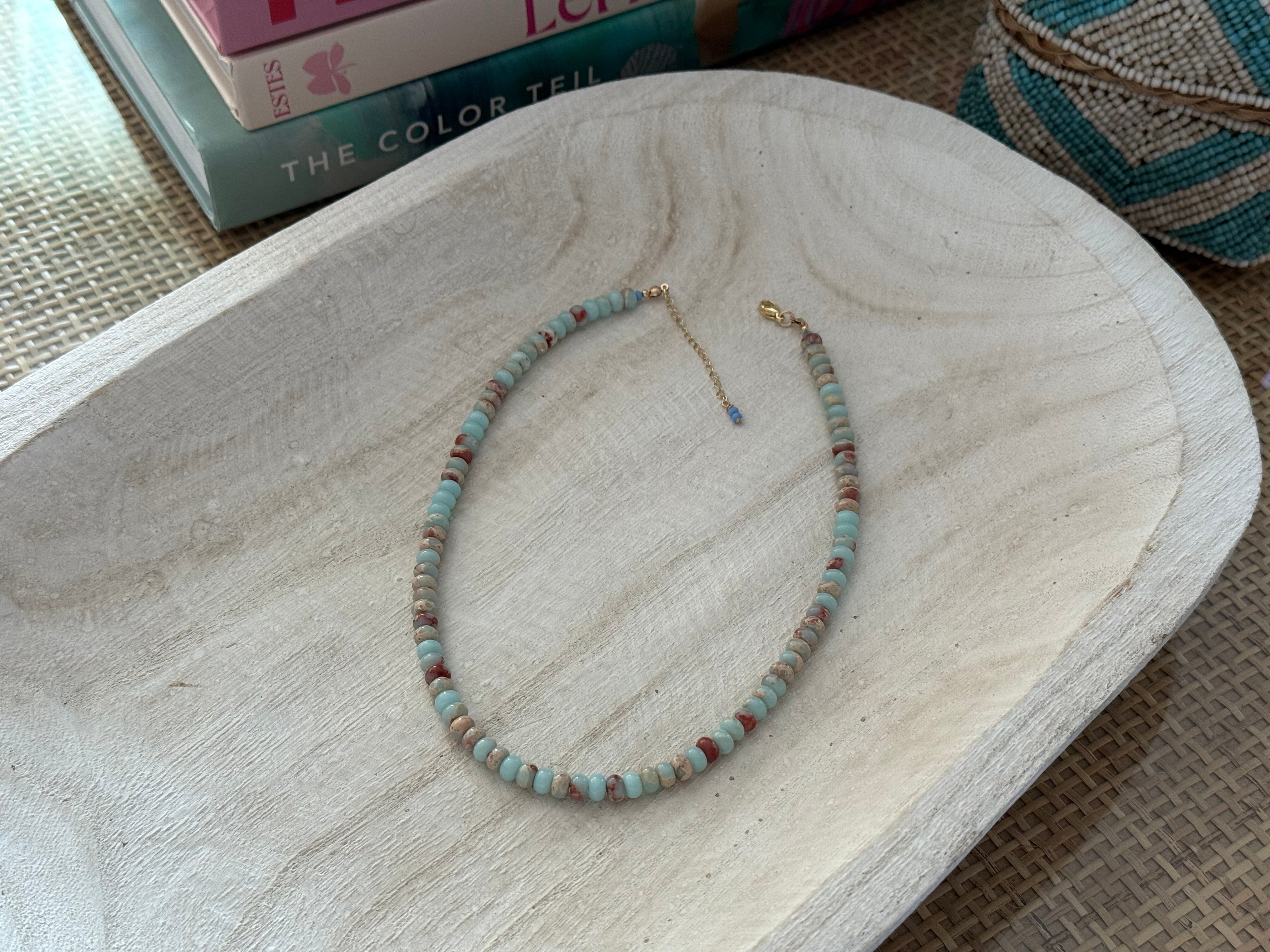 Amazonite Gemstone Beaded Necklace