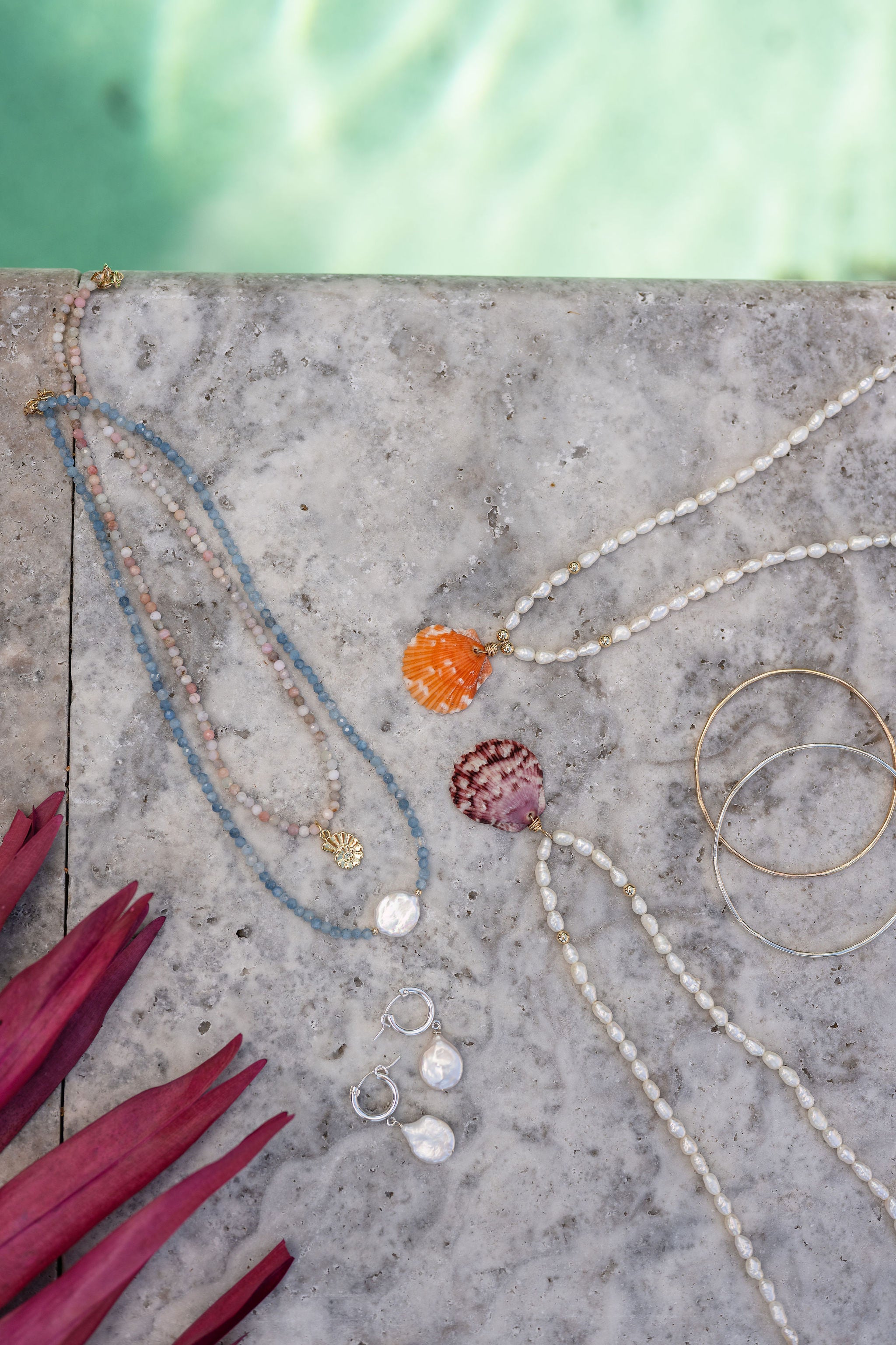 Muted Pink Opal Beaded Choker