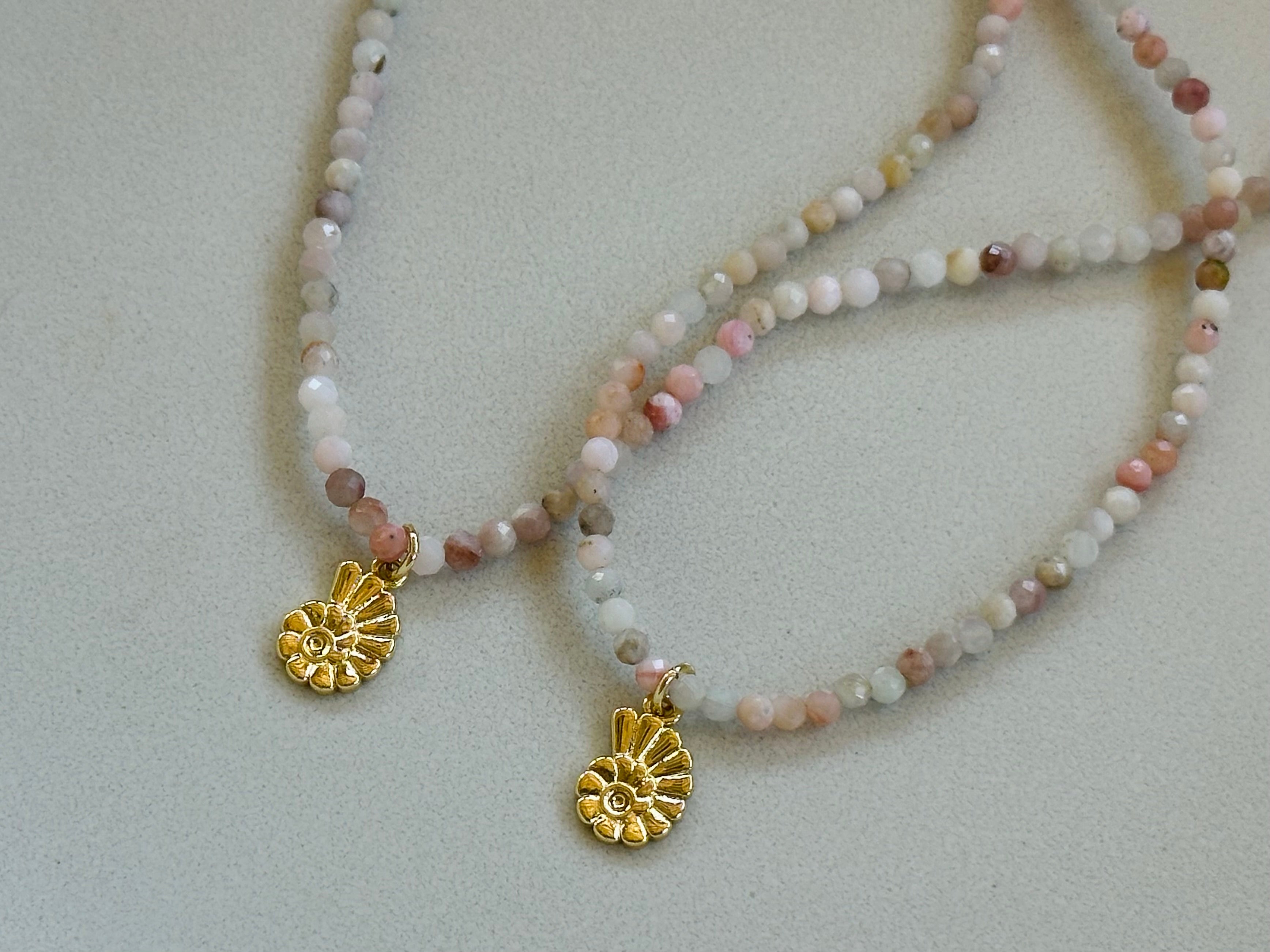Muted Pink Opal Beaded Choker