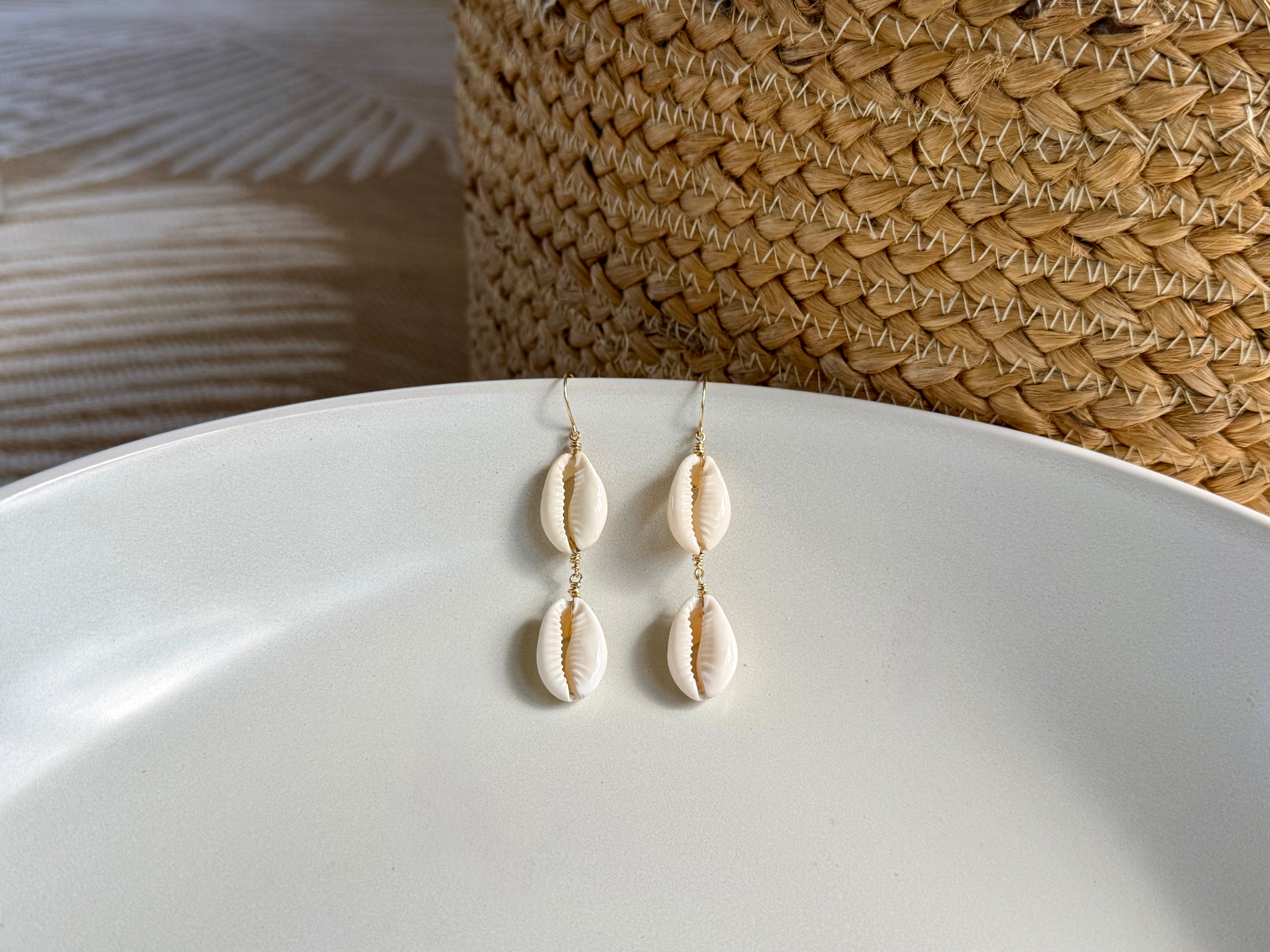 Cowrie Shell Dangle Earrings