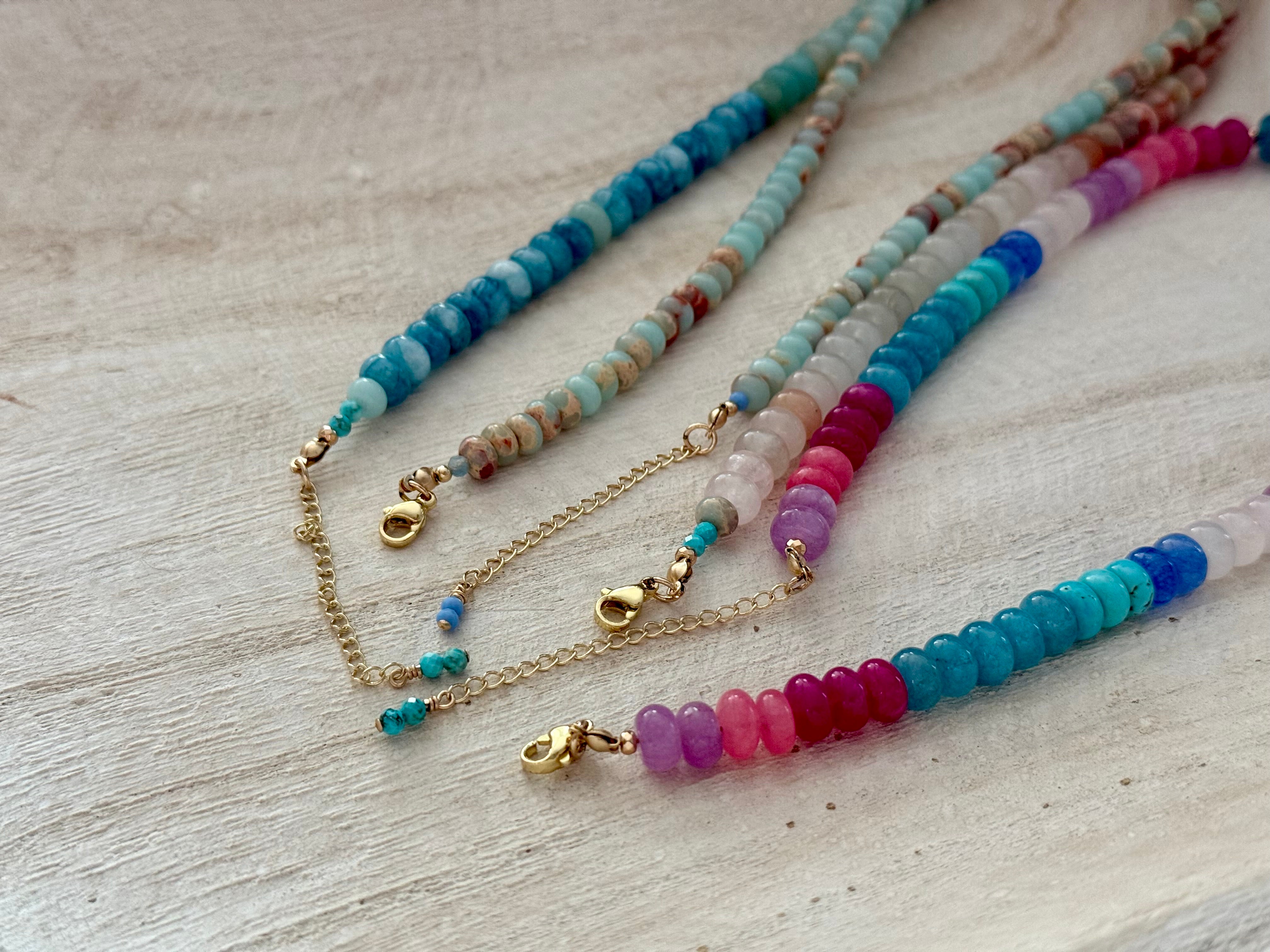 Amazonite Gemstone Beaded Necklace