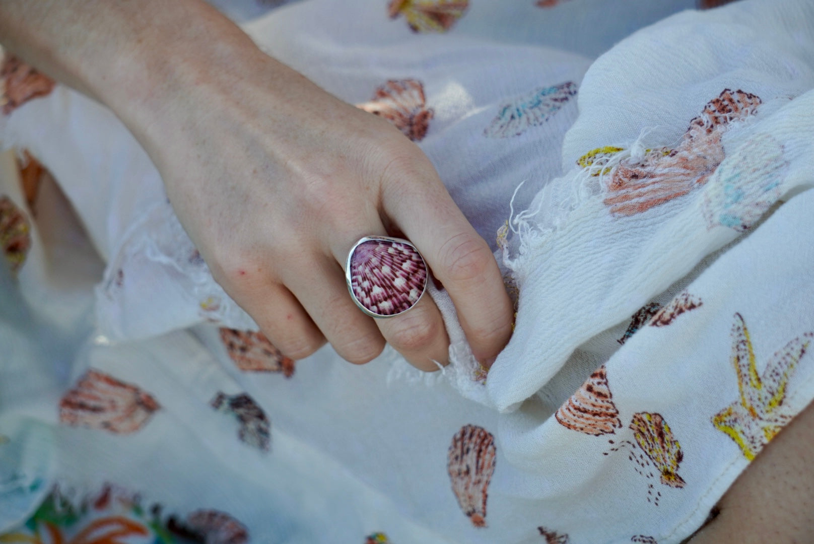 Calico Scallop Ring