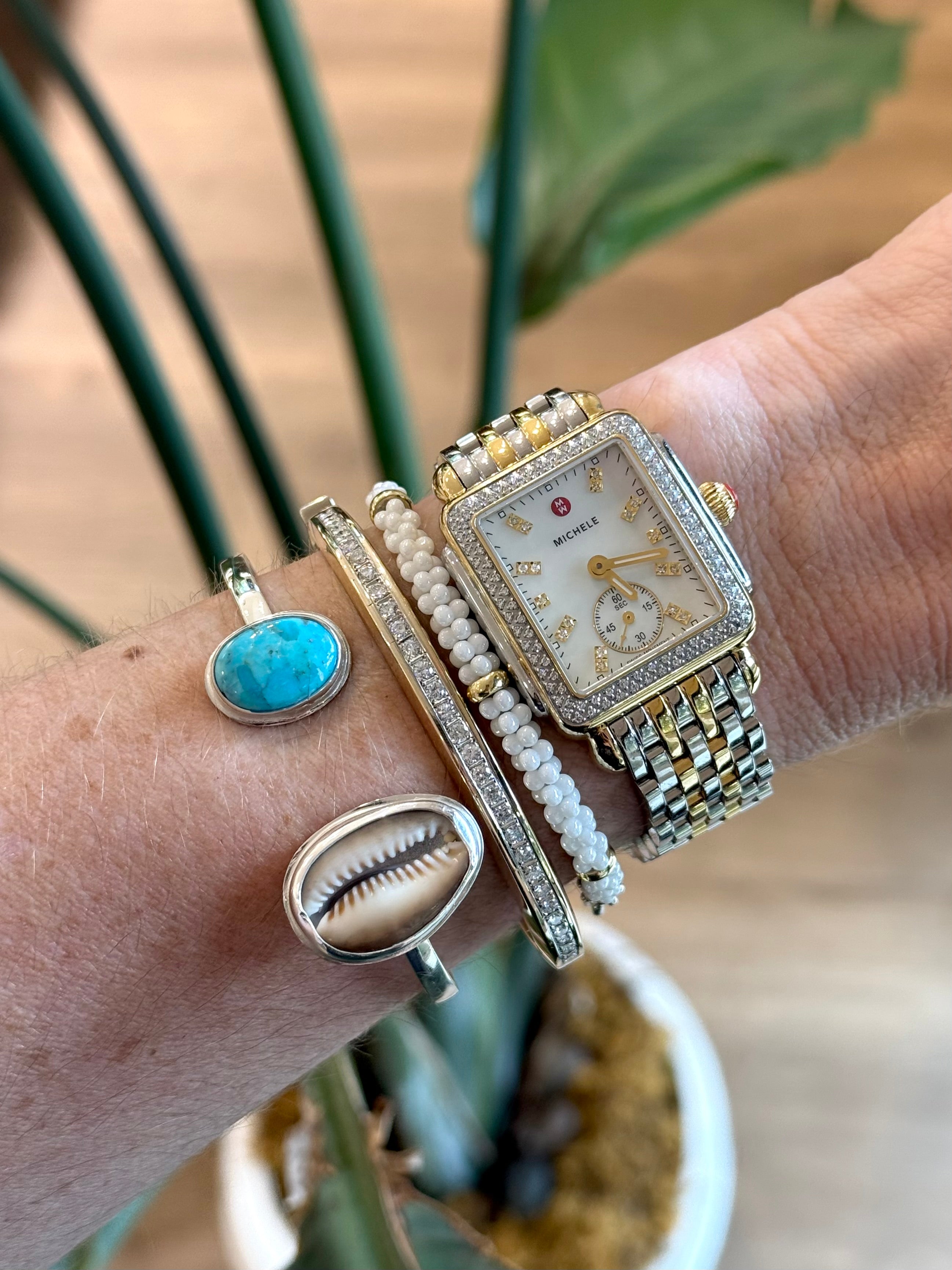 *NEW* Cowrie Shell and Turquoise Cuff Bracelet