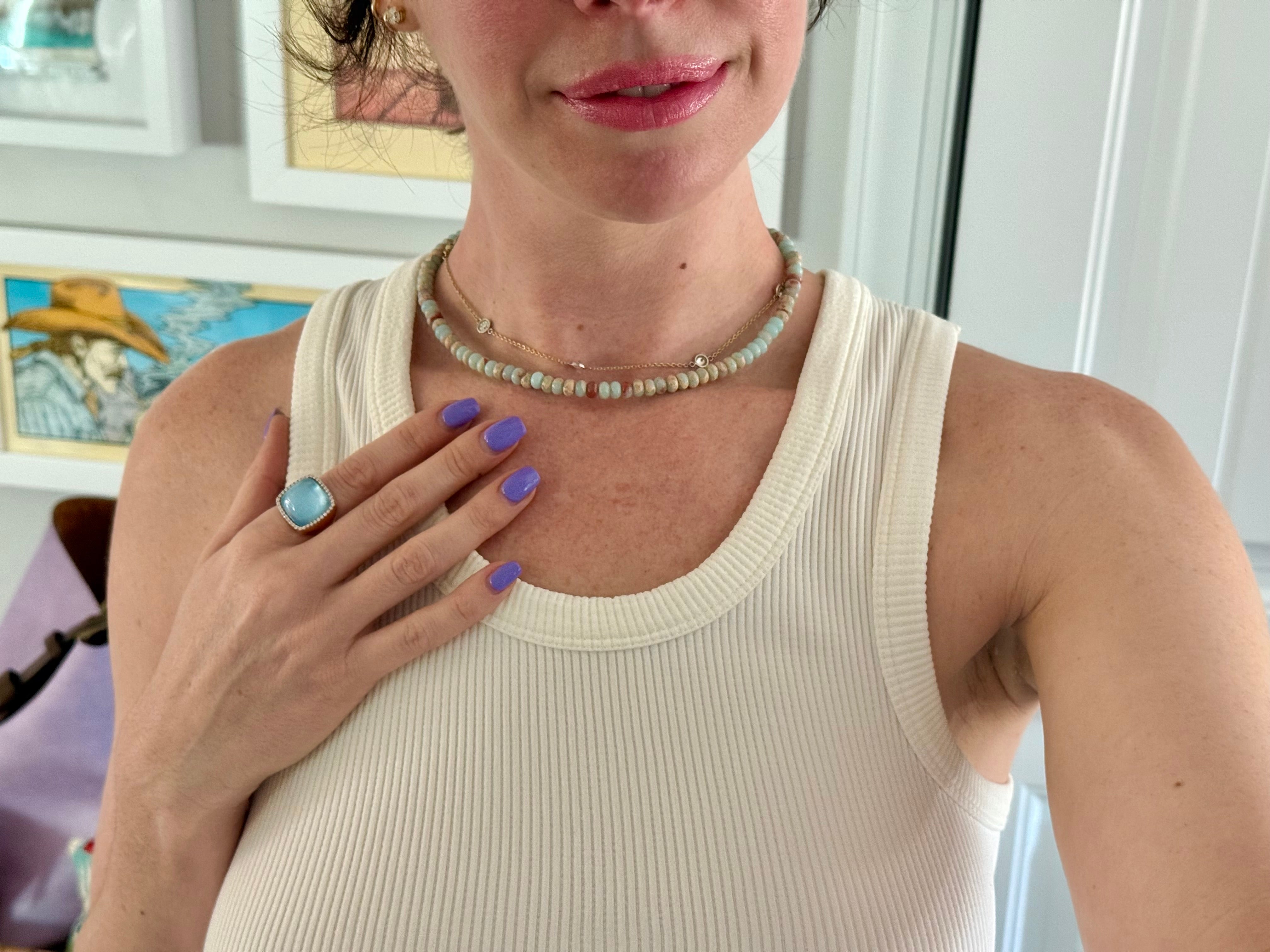 Amazonite Gemstone Beaded Necklace