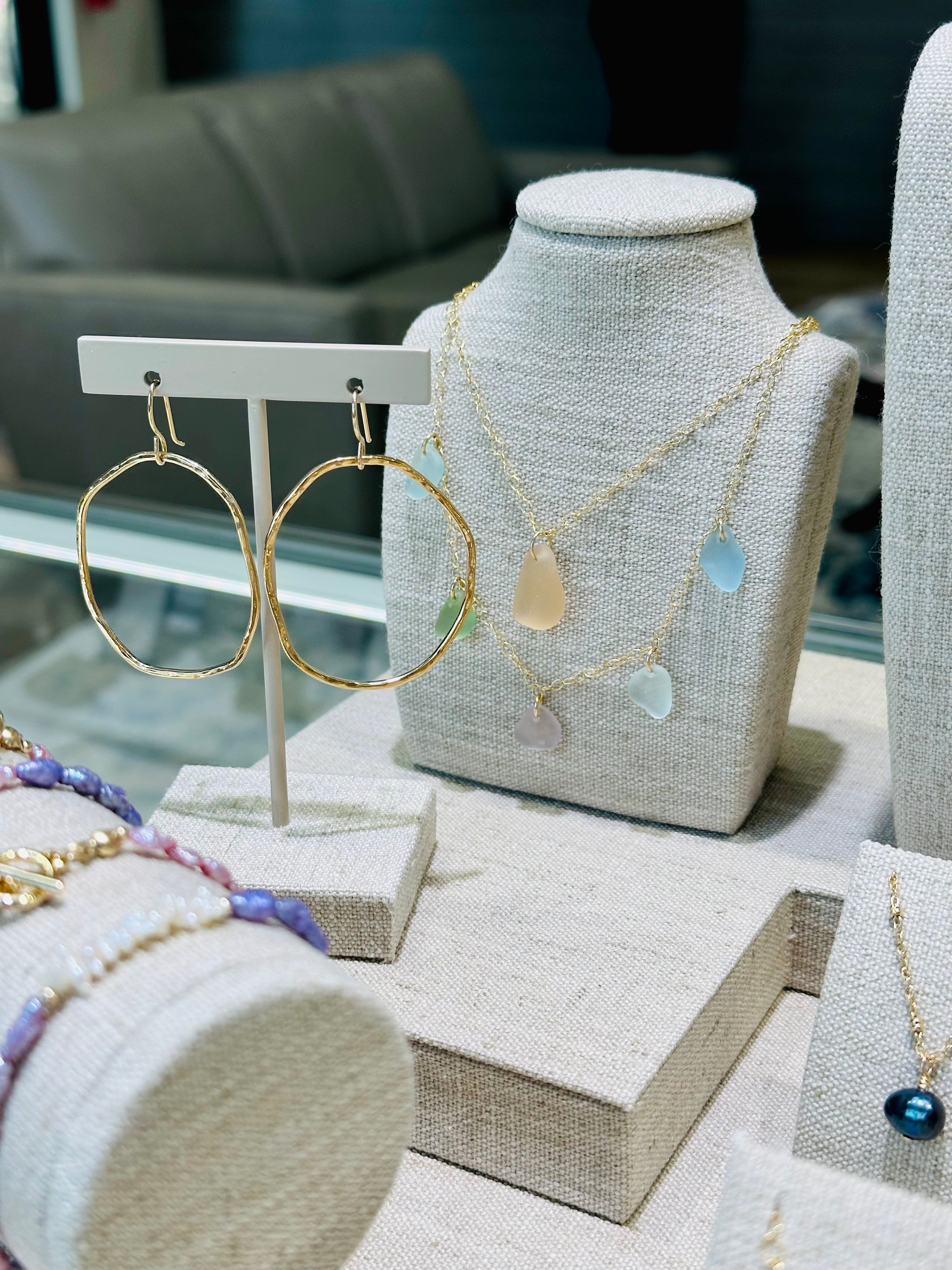 Asymmetrical Dangle Hoop Earrings