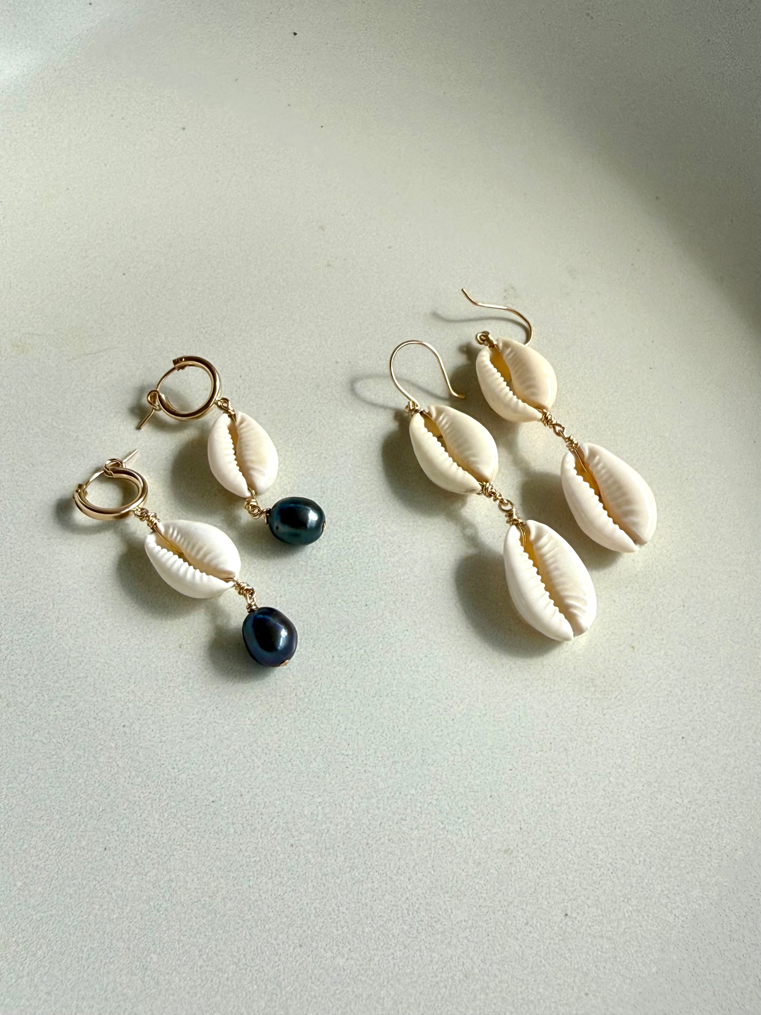 Cowrie Shell Dangle Earrings