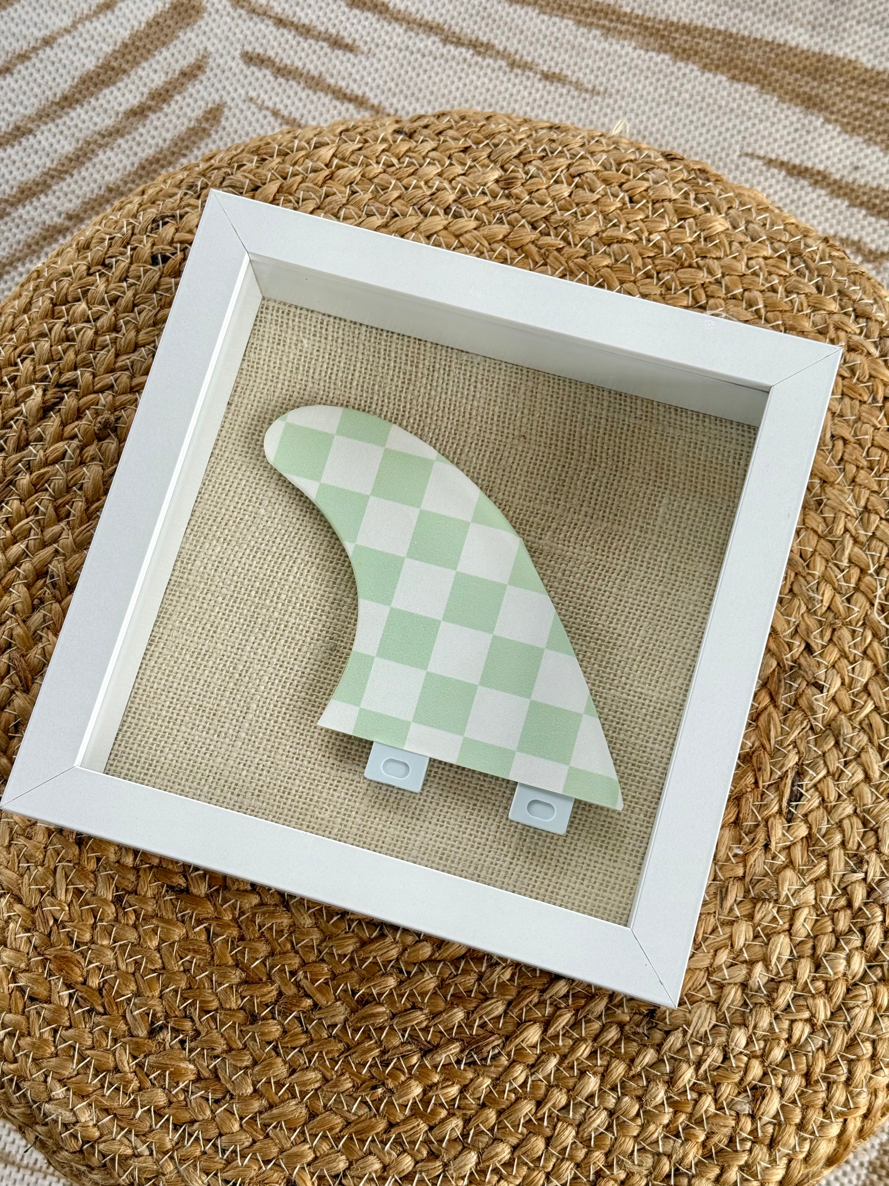 Checkered Surf Fin Shadow Box