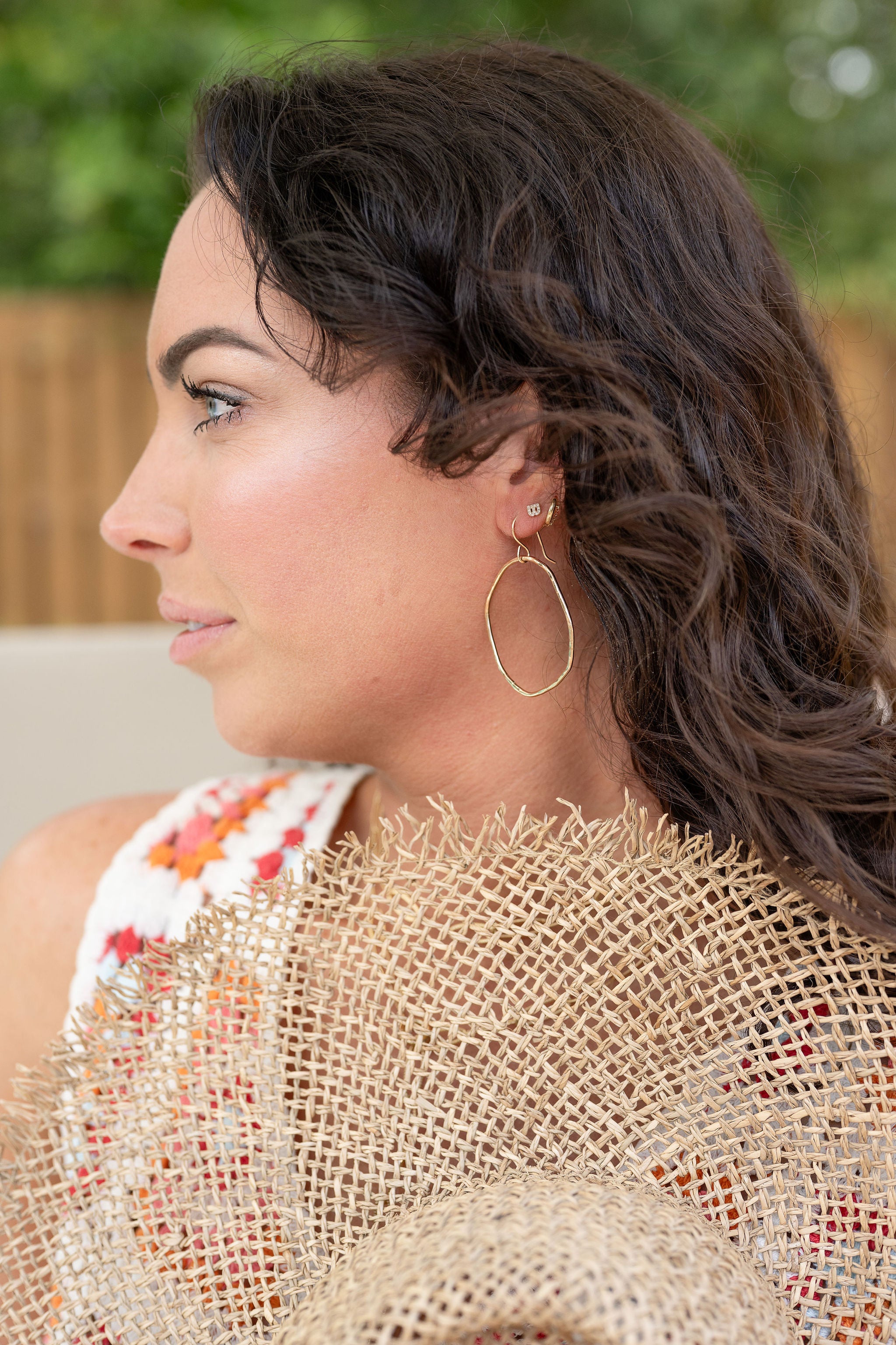 Asymmetrical Dangle Hoop Earrings