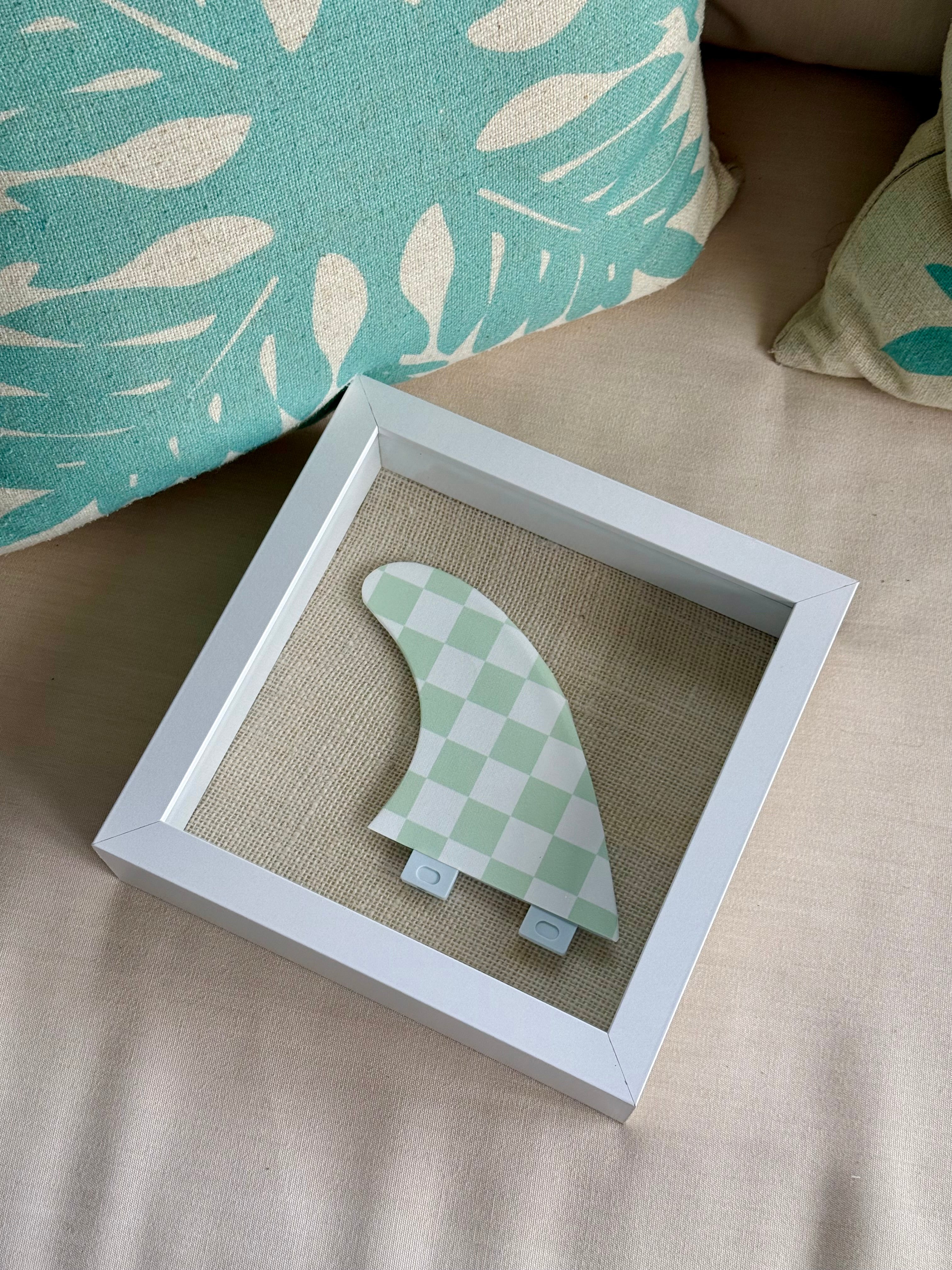 Checkered Surf Fin Shadow Box