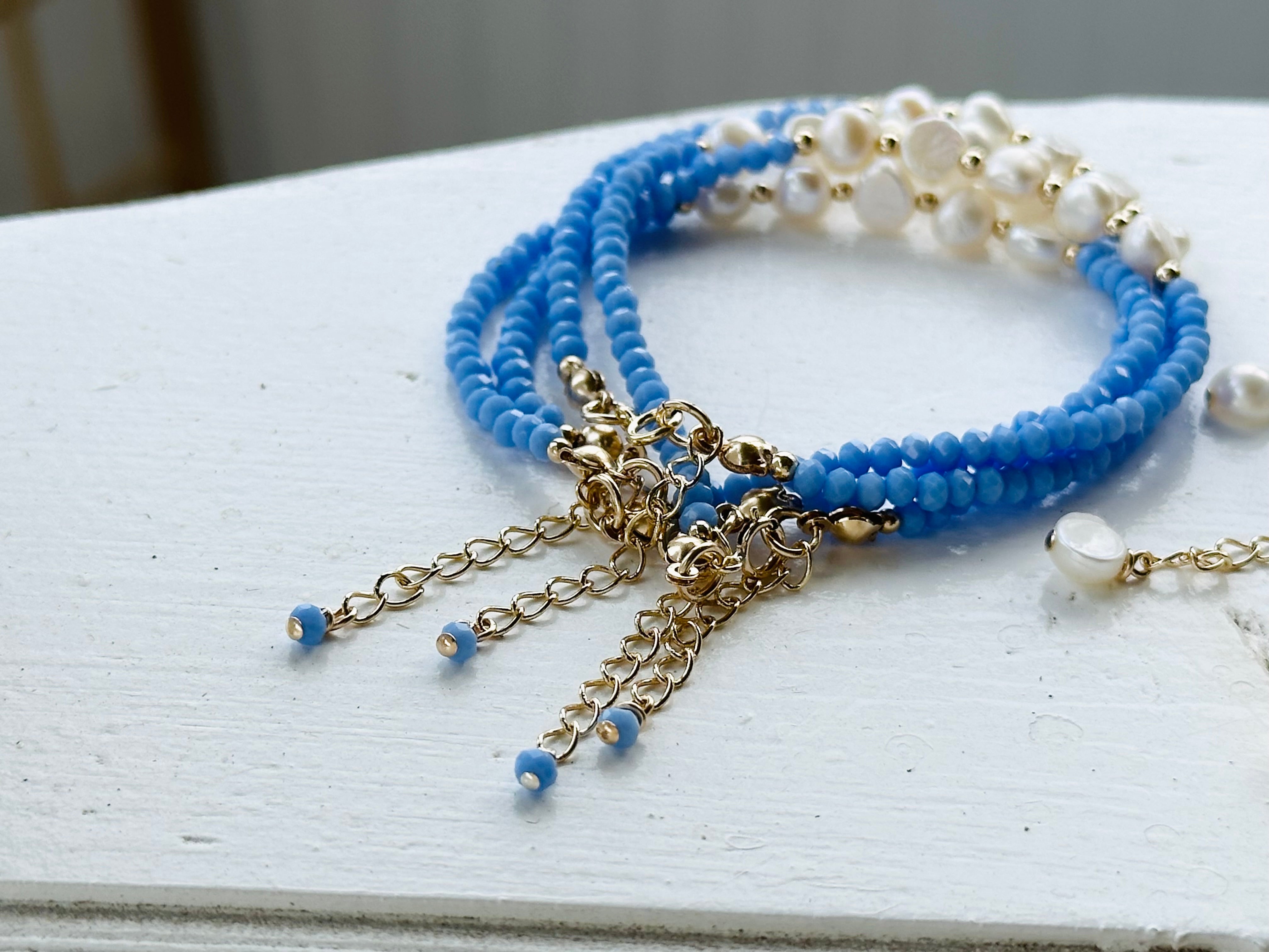 Bailee Blue Beaded Bracelet