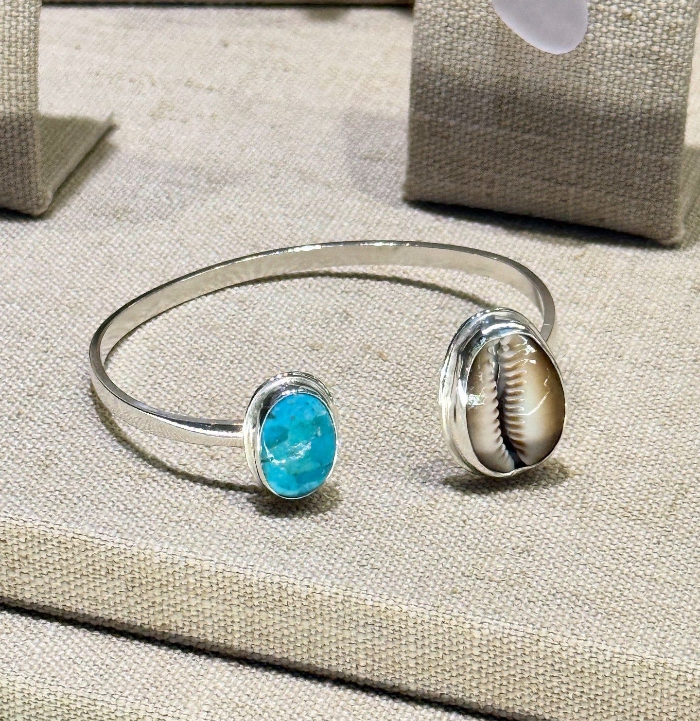 *NEW* Cowrie Shell and Turquoise Cuff Bracelet