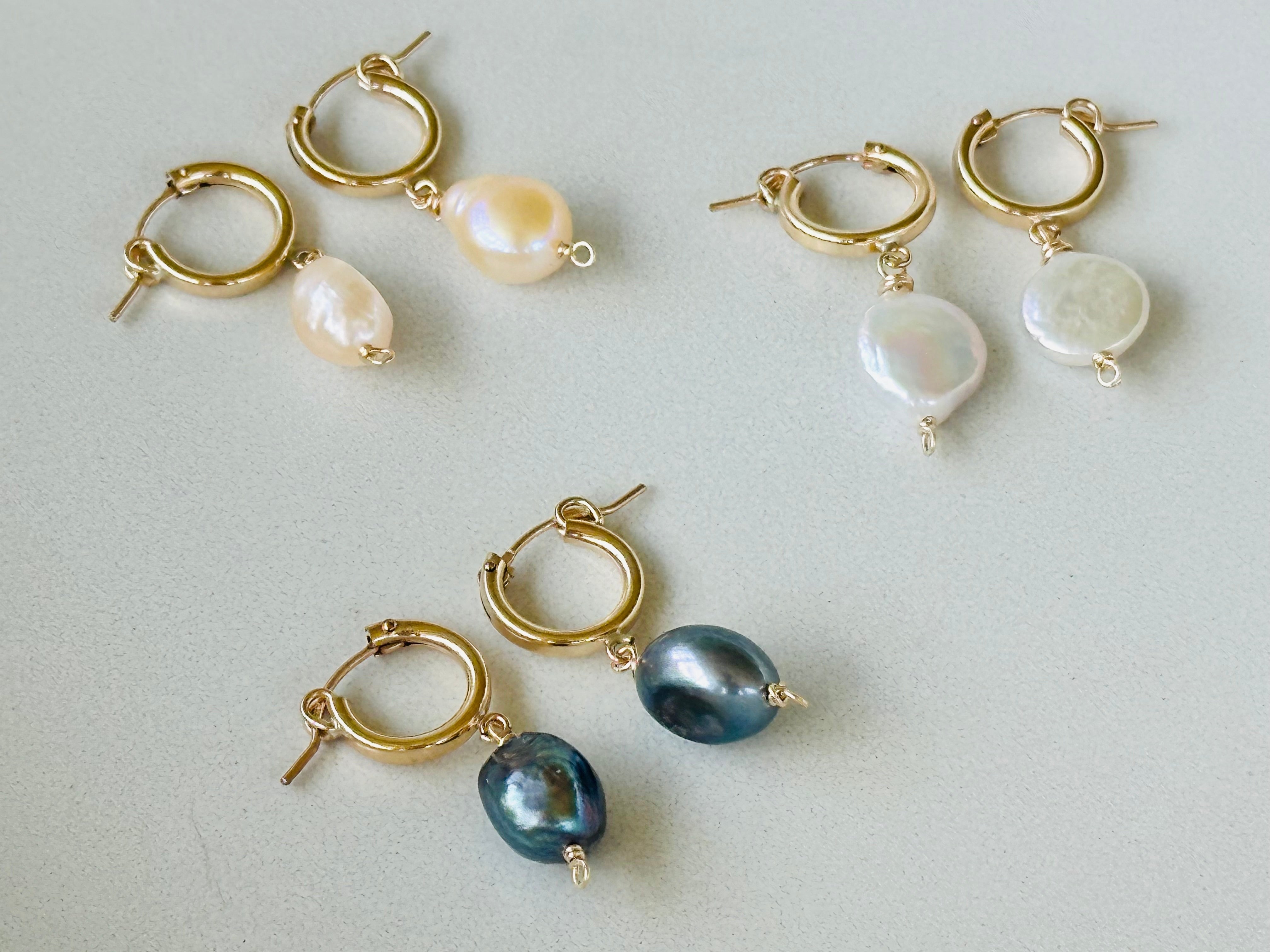 Pearl Huggie Earrings